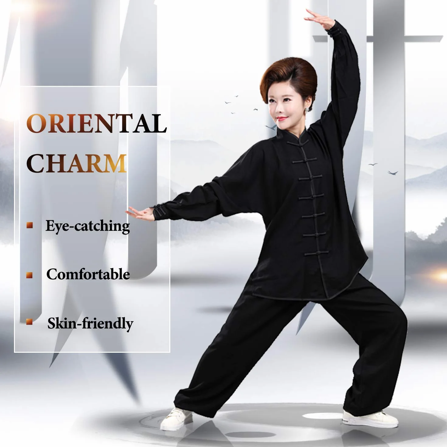 BBLAC 2KEY Uniformes tradicionales chinos para Tai Chi y Wing Chun de seda de leche