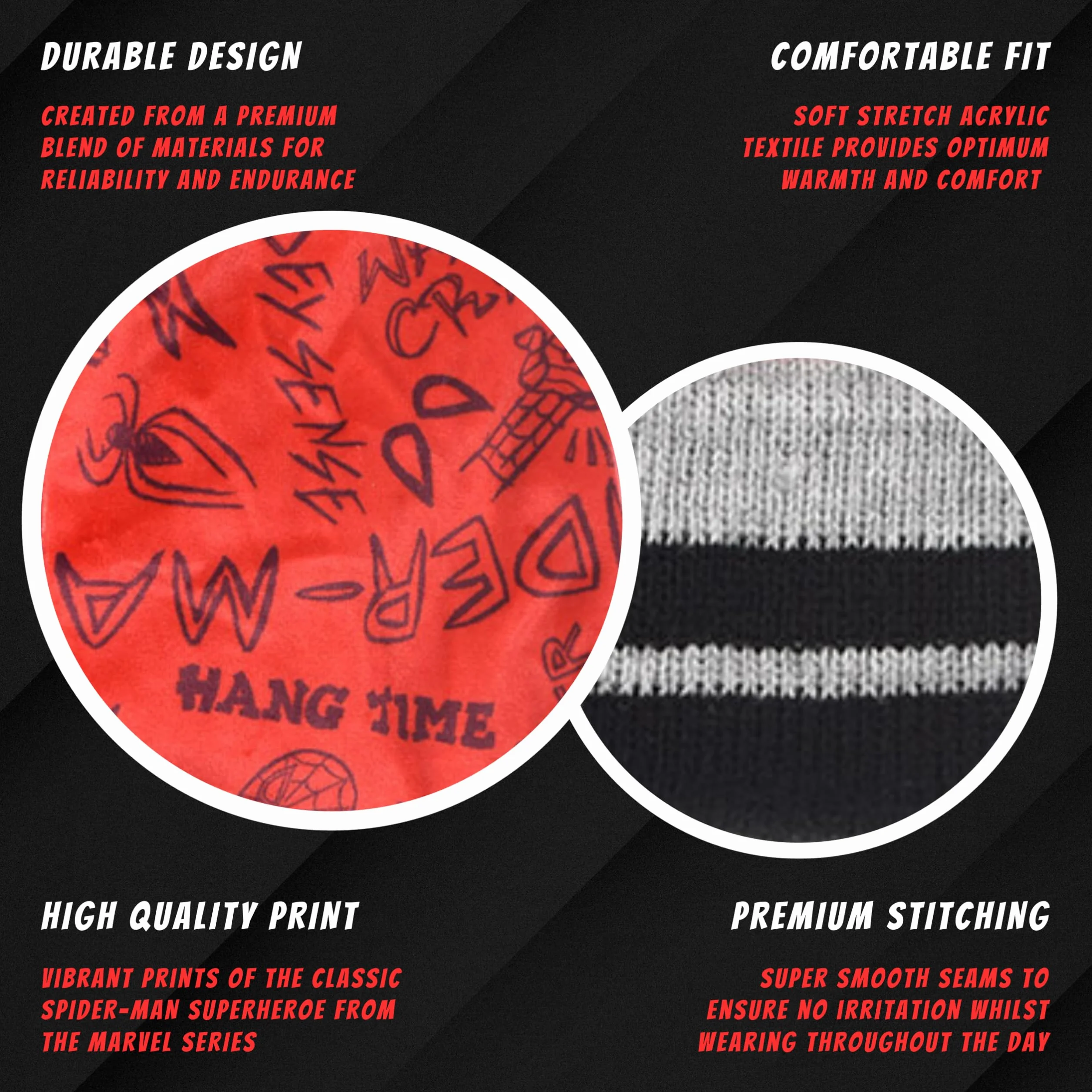 Marvel Spiderman Conjunto de Invierno para Niño Gorro y Guantes Gris