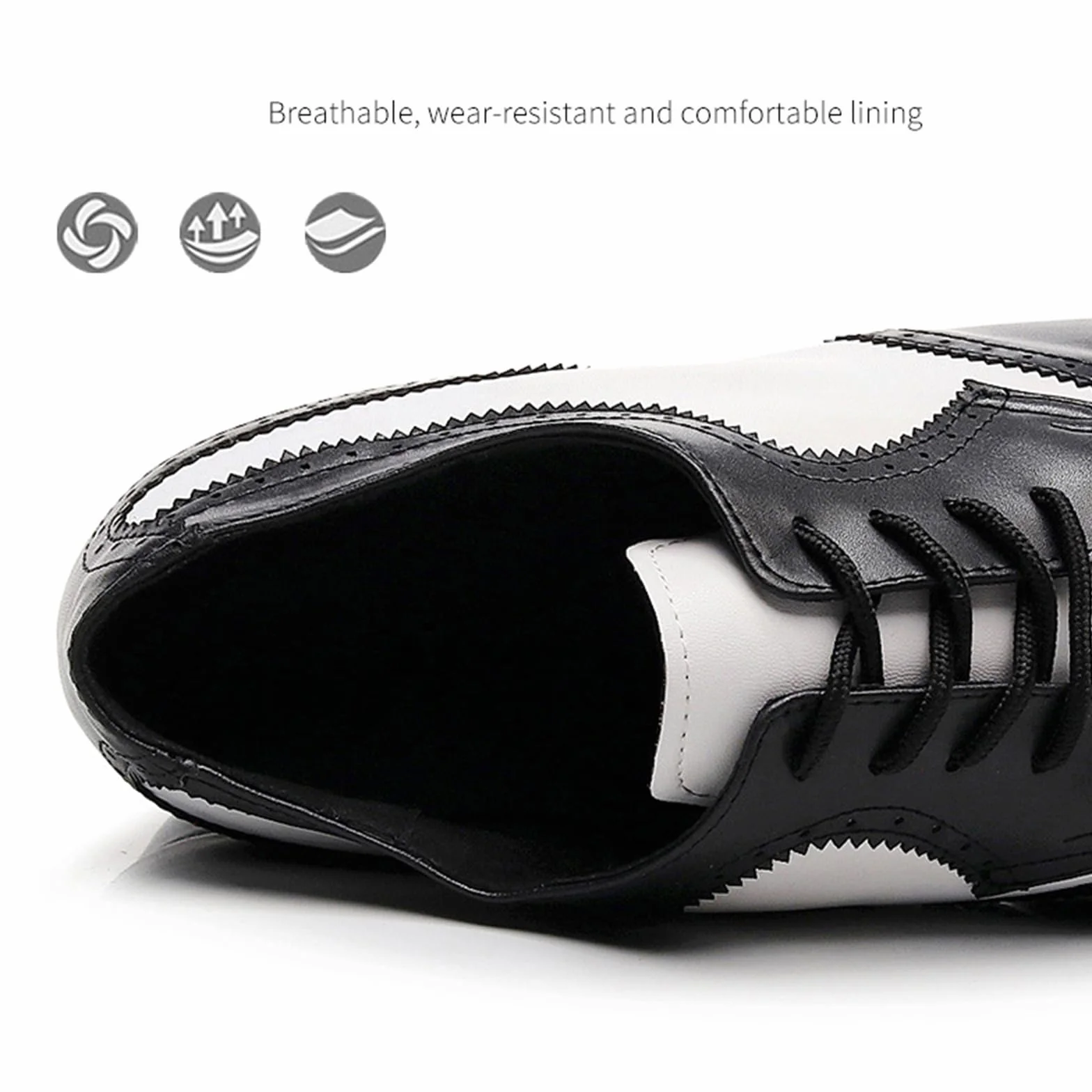 Buty do tańca dla mężczyzn Skórzane podeszwy Niski obcas Oxford