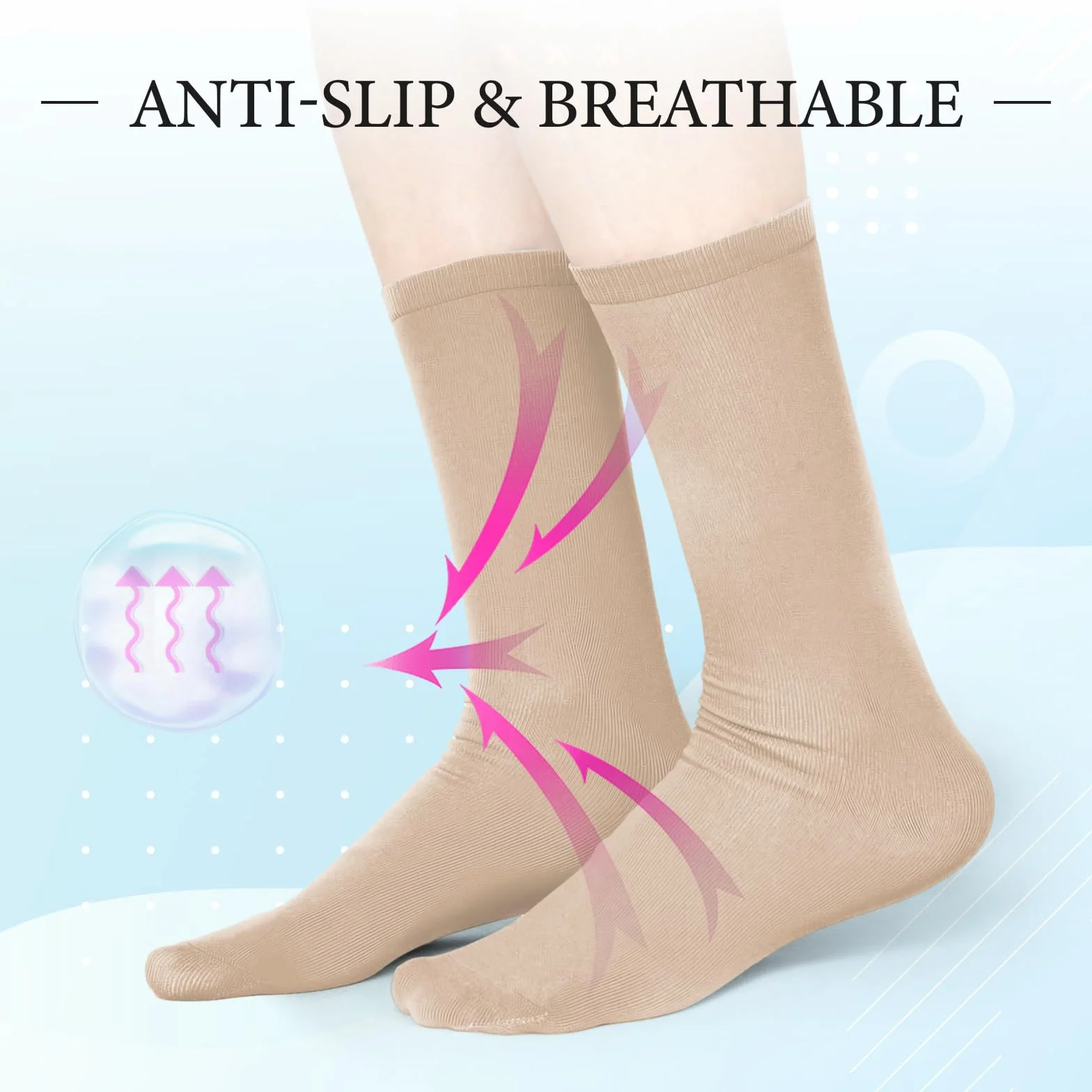 Perfeclan Calcetines para Patinaje sobre Hielo, Color Sólido, Algodón Suave
