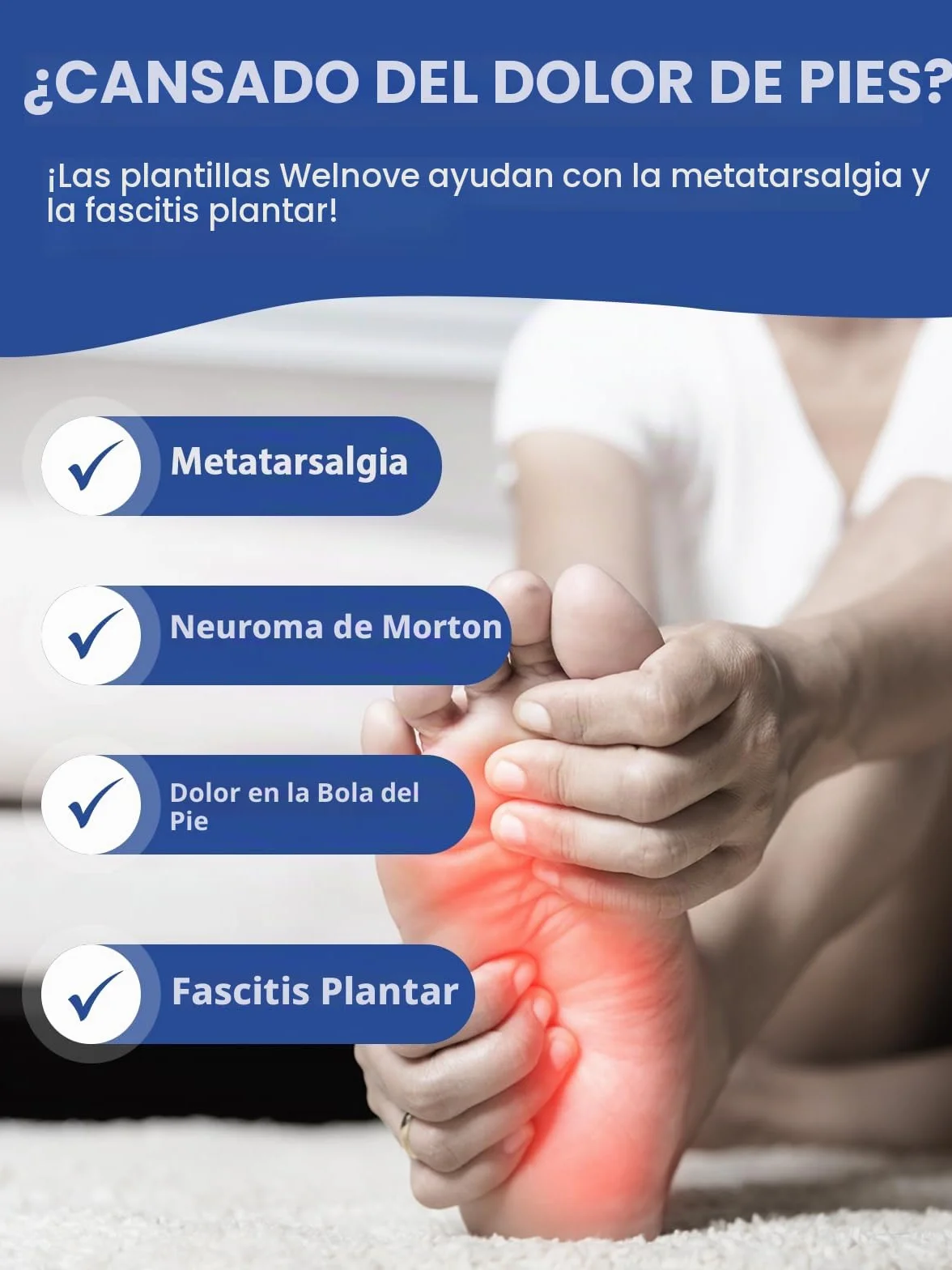 Plantillas para Fascitis Plantar y Metatarsalgia, Neuroma de Morton con Almohadilla Metatarsal, Soporte Arco Plantar Mujer 43-46 Hombre 41-44