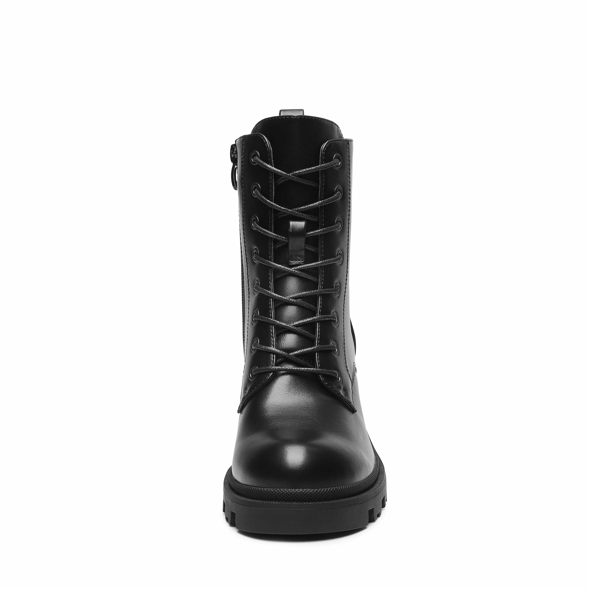DREAM PAIRS Botas Militares Mujer Tacon Ancho Cordones Cremallera Moda Combate