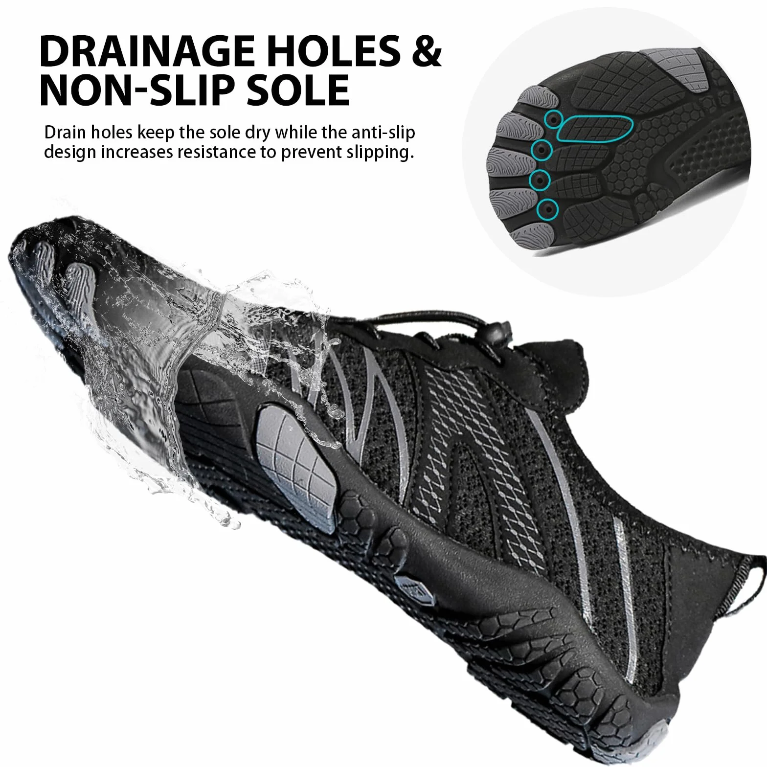 Acfoda Zapatos de Agua Hombre Mujer Barefoot Antideslizante Transpirable Secado Rápido Escarpines Gr. 36-47
