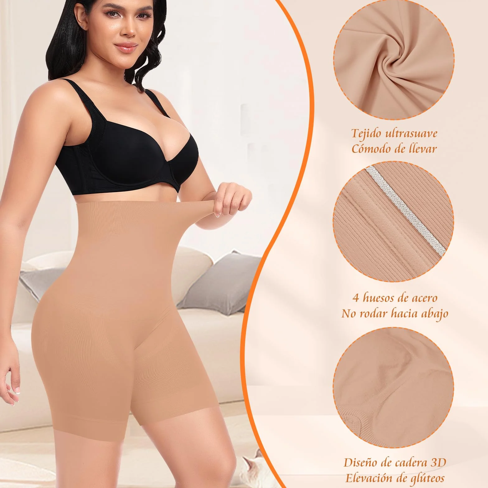 YARRCO Braga Faja Reductora Mujer Abdomen Adelgazante Postparto Cintura Alta Invisible Sin Costuras