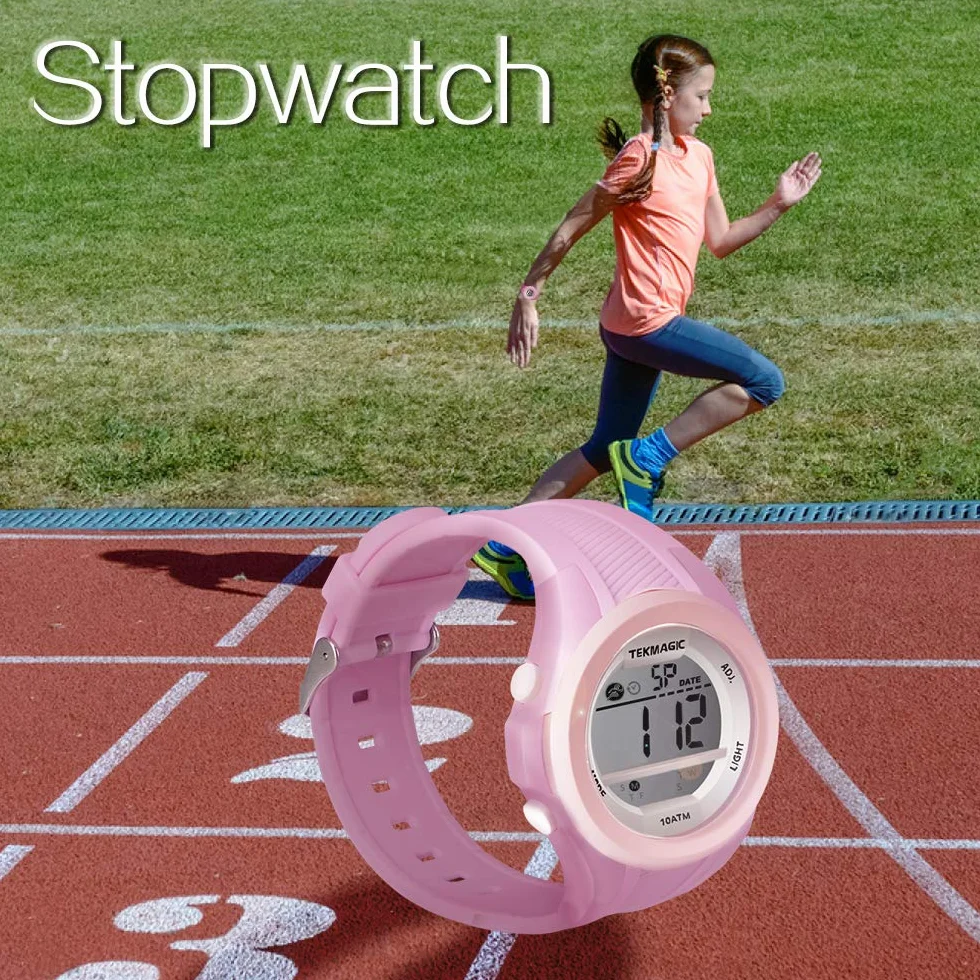 Reloj de Pulsera Impermeable 10 ATM para Bucear Nadar con Cronógrafo Alarma Zona Horaria Dual