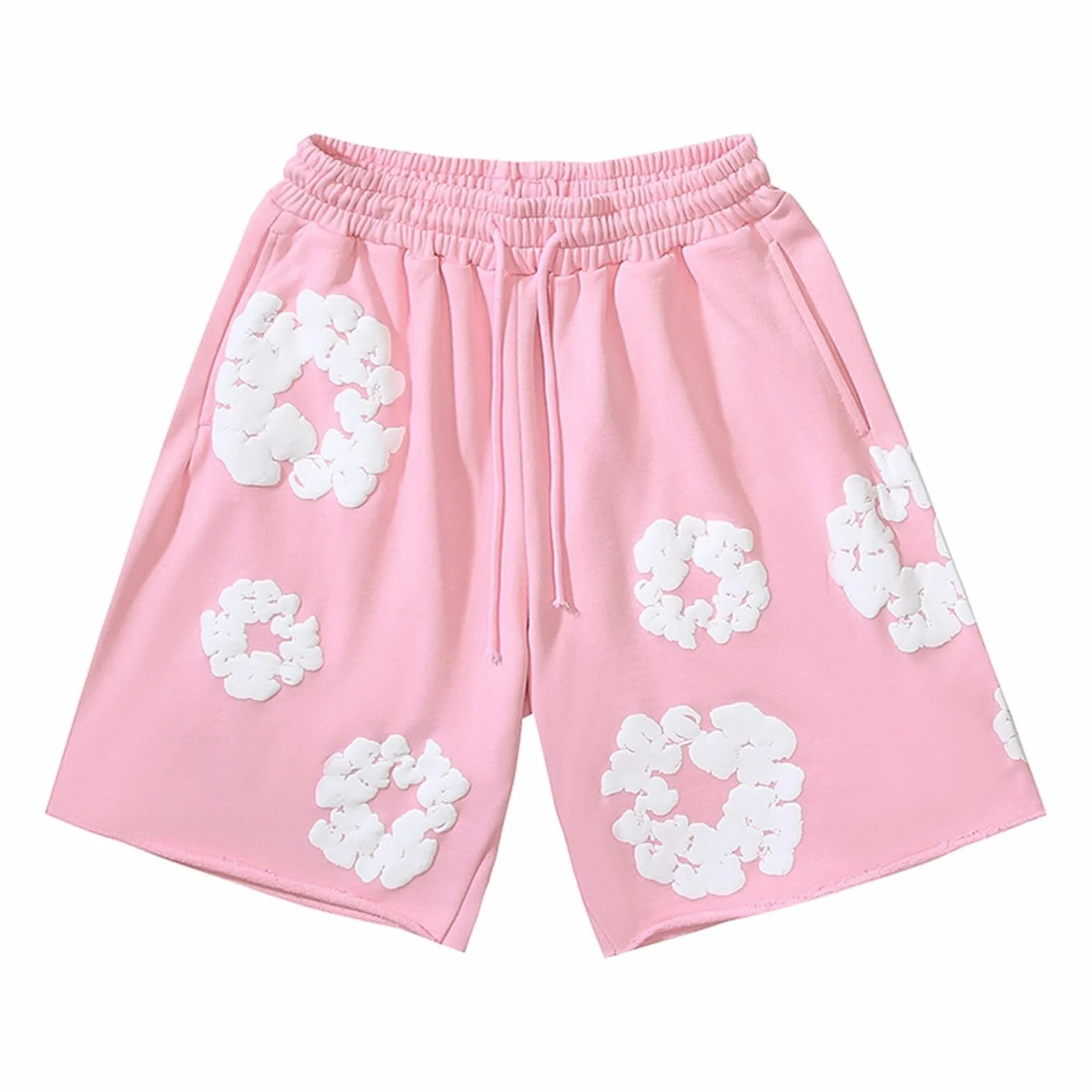 Pantalones Cortos Rosas Guirnalda Blanca Talla S