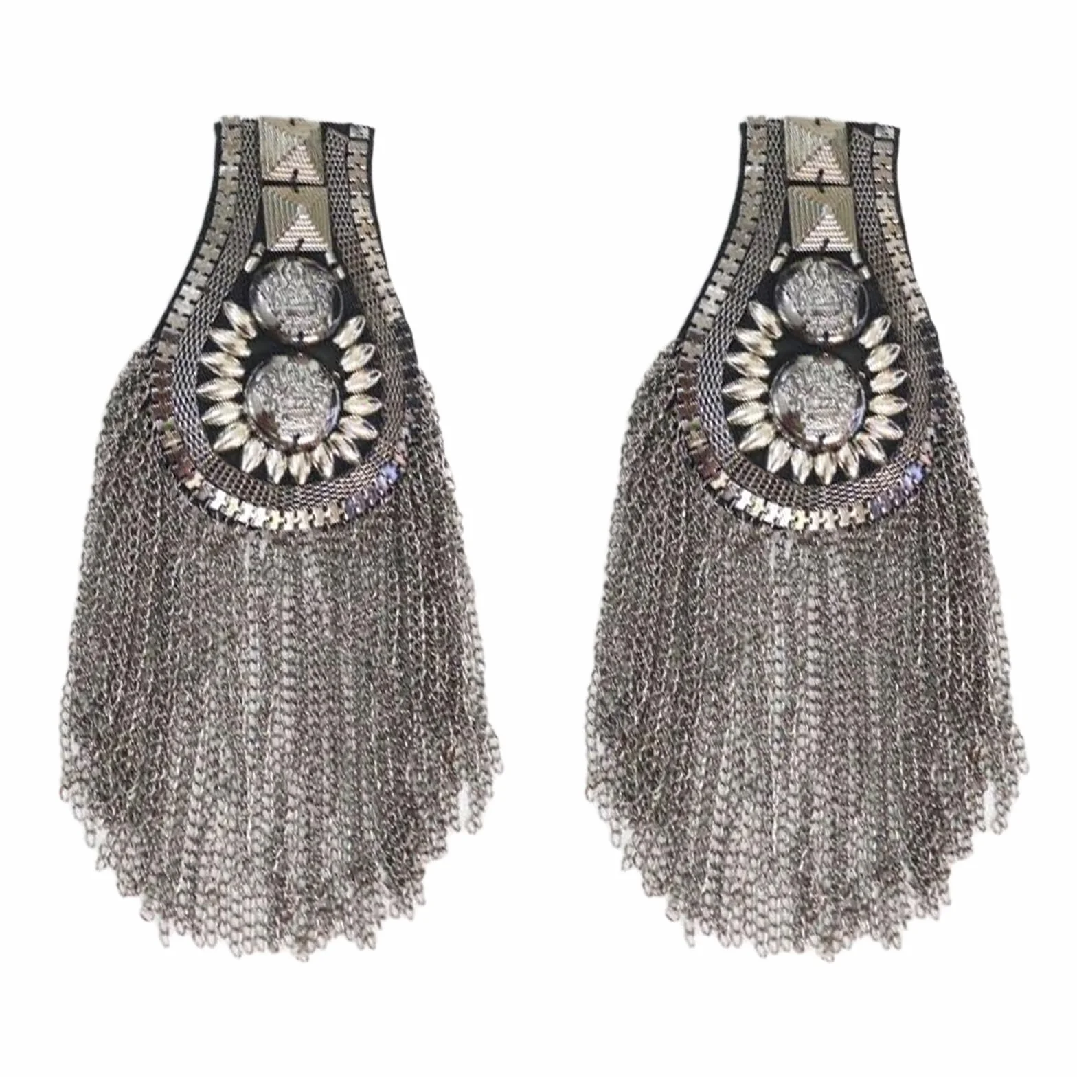 2 piezas Charretera de Cadena con Borlas, Charreteras con Borlas Unisex, Charreteras Punk, Para Fiestas de Disfraces, Representaciones Teatrales, Decoración de Uniformes