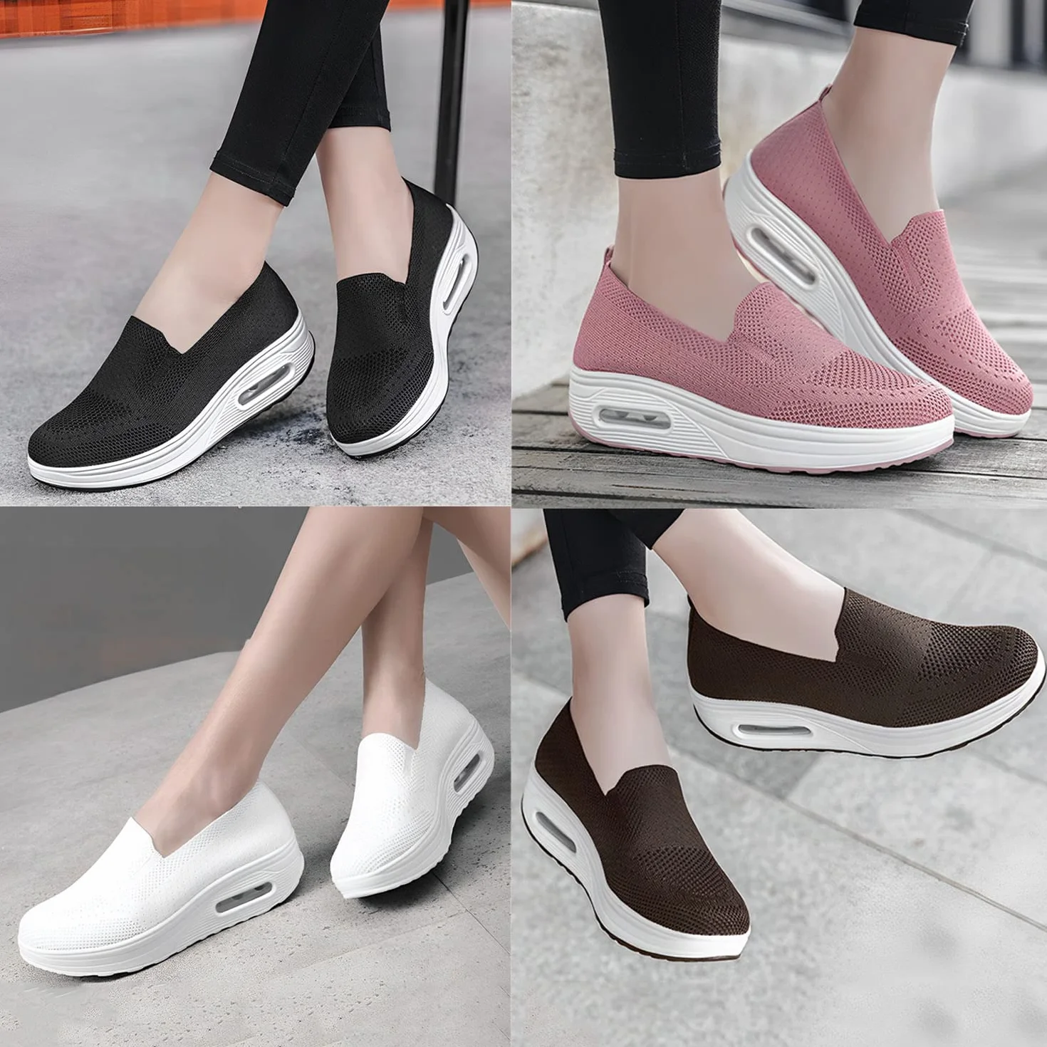 Zapatillas Ortopédicas Mujer Malla Plataforma Deportivas Caminar Correr