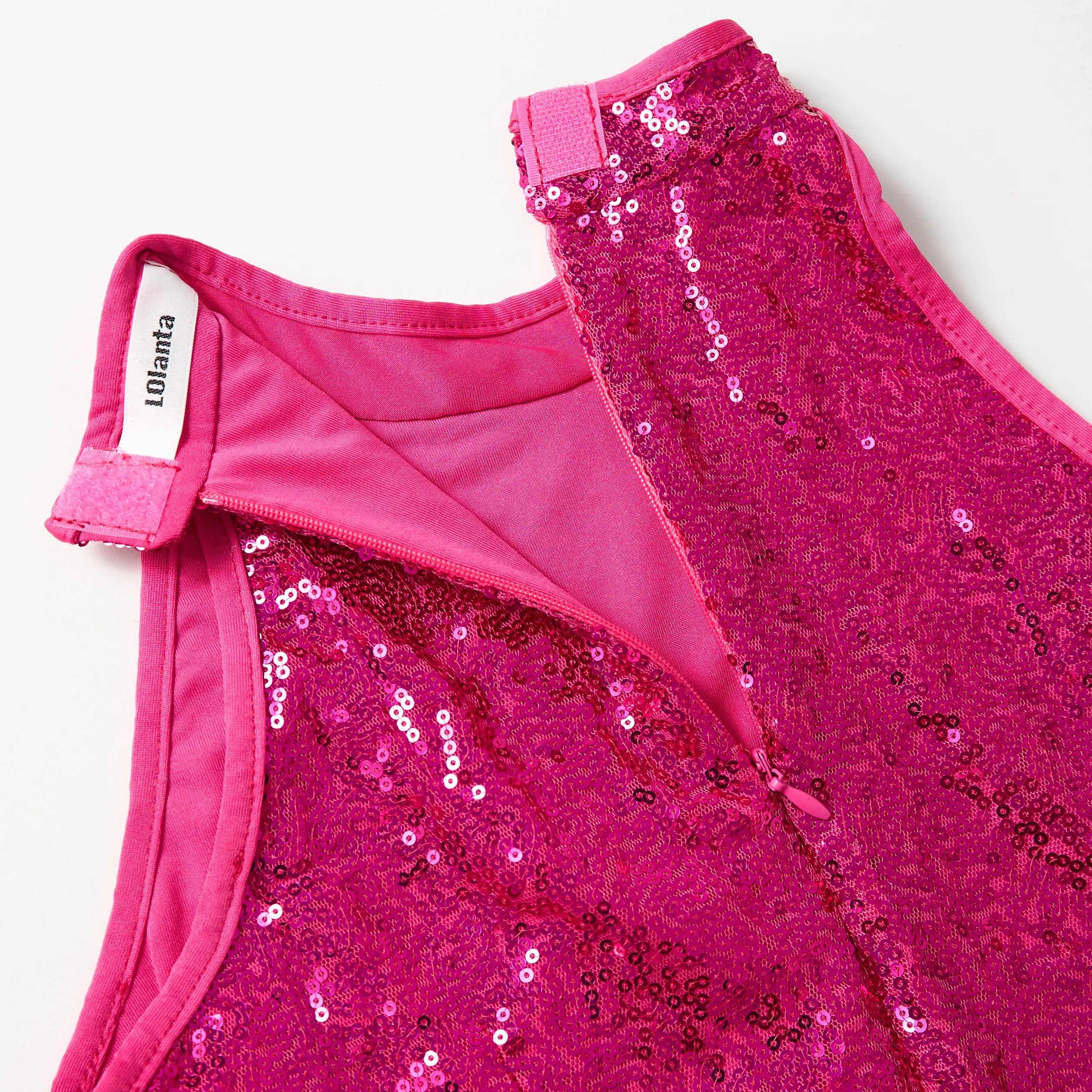 LOLANTA Traje de Baile de Lentejuelas para Niñas Ropa de Baile de Hip Hop Conjunto de Traje de Vestido de Baile Brillante