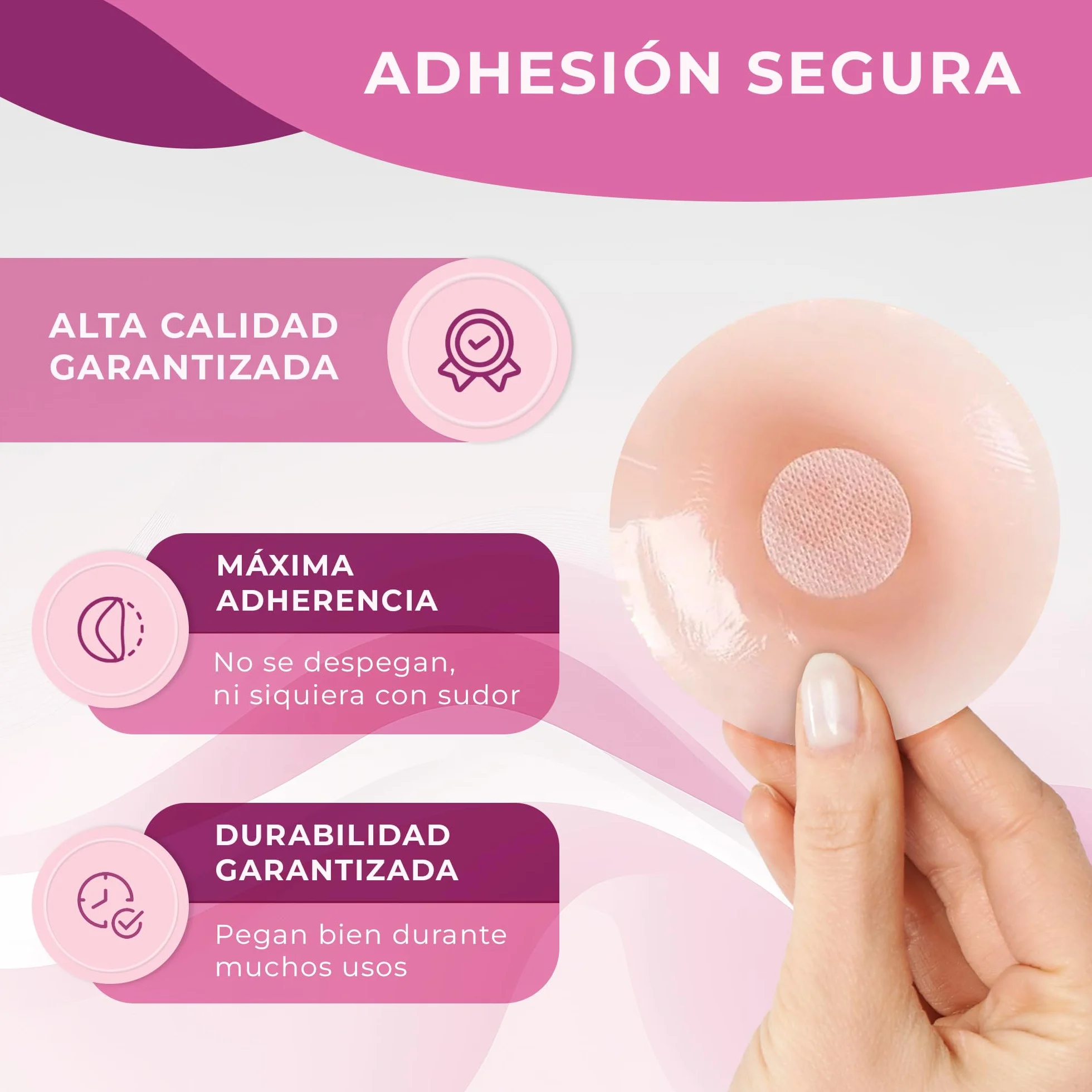 Pezoneras Adhesivas Invisibles de Silicona Fina 6,5cm Reutilizables Hipoalergénico