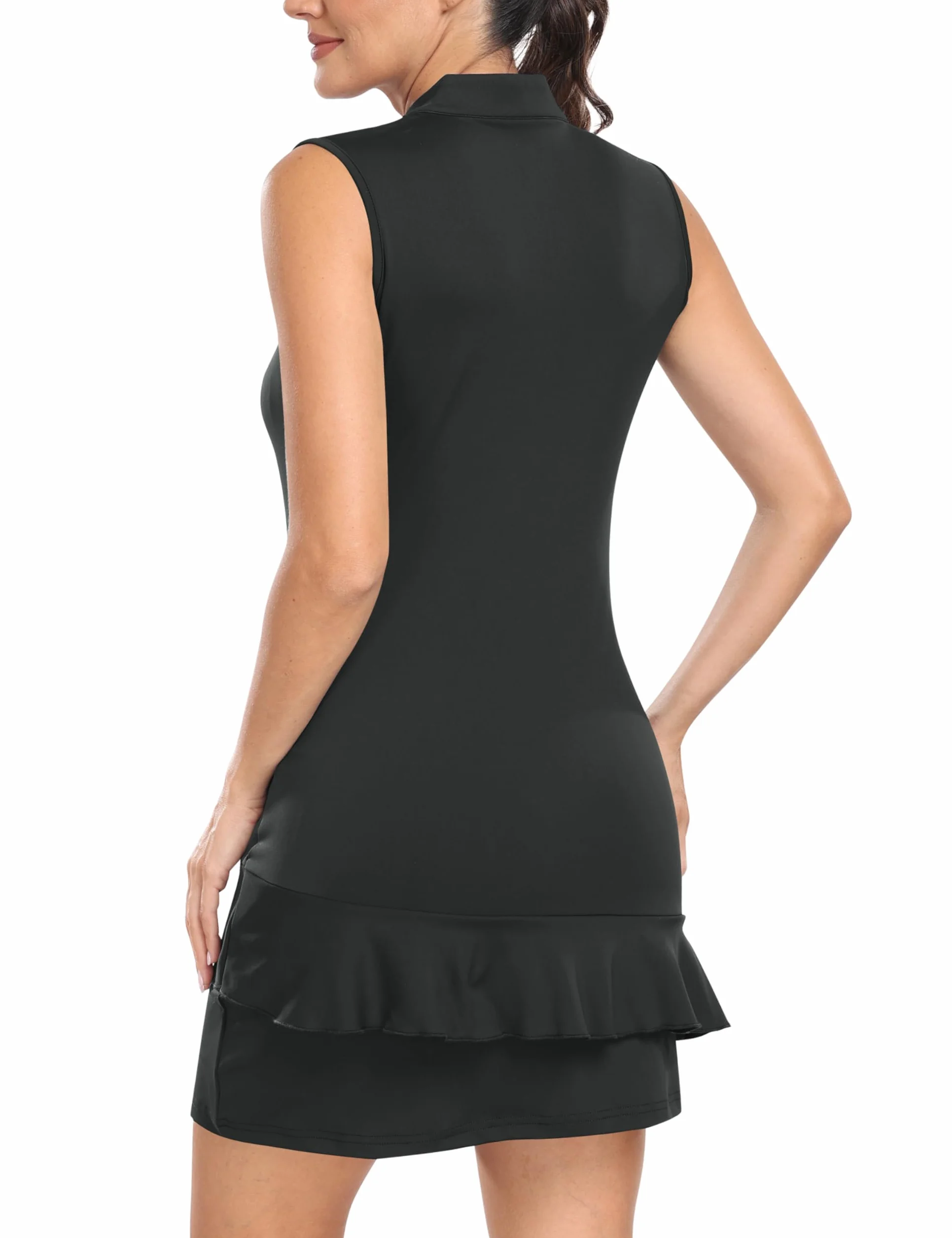 MoFiz Vestido Golf Tennis Mujer Sin Mangas Deportivo con Pantalones Cortos