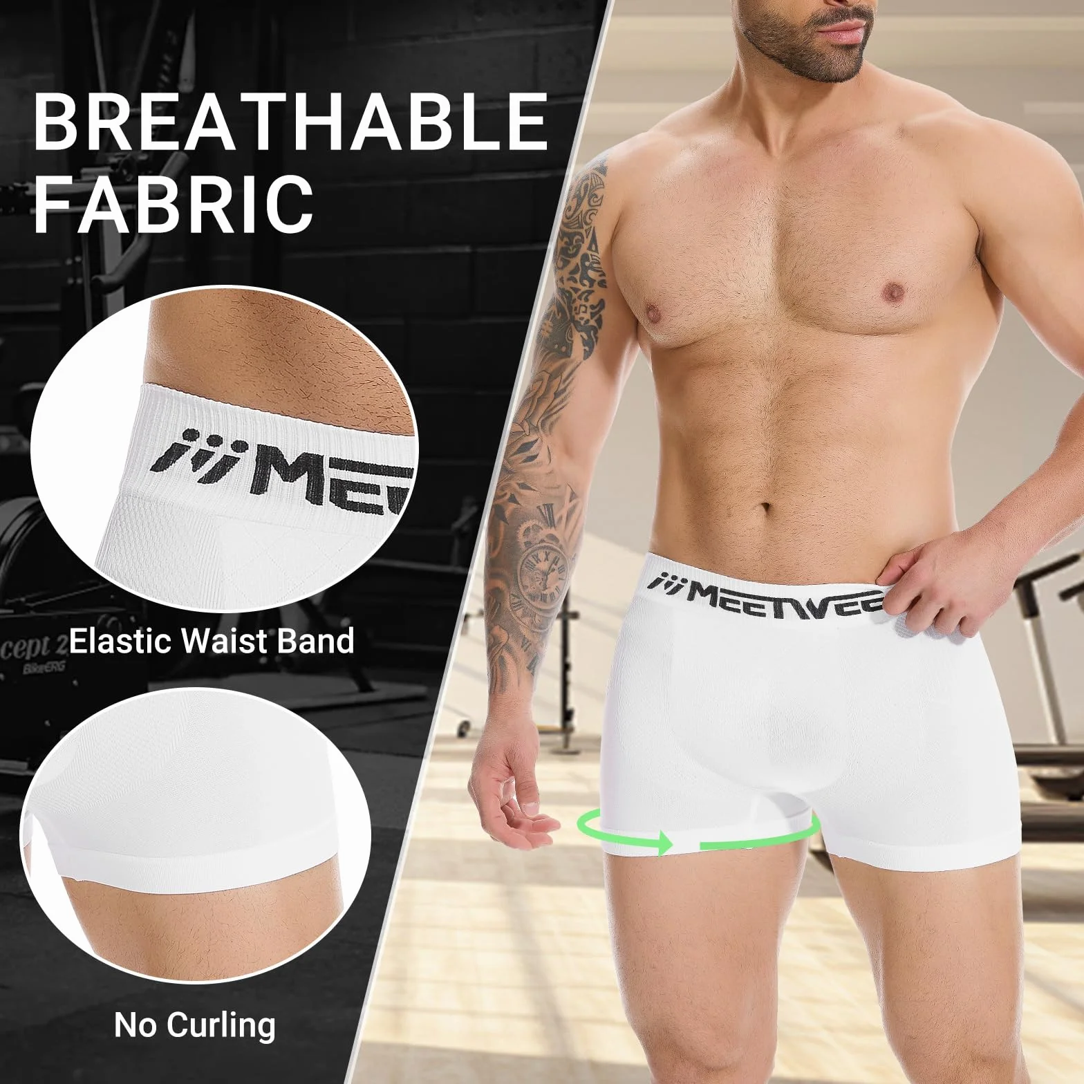 MEETWEE Leggins de Compresión para Hombre Running Fitness Yoga
