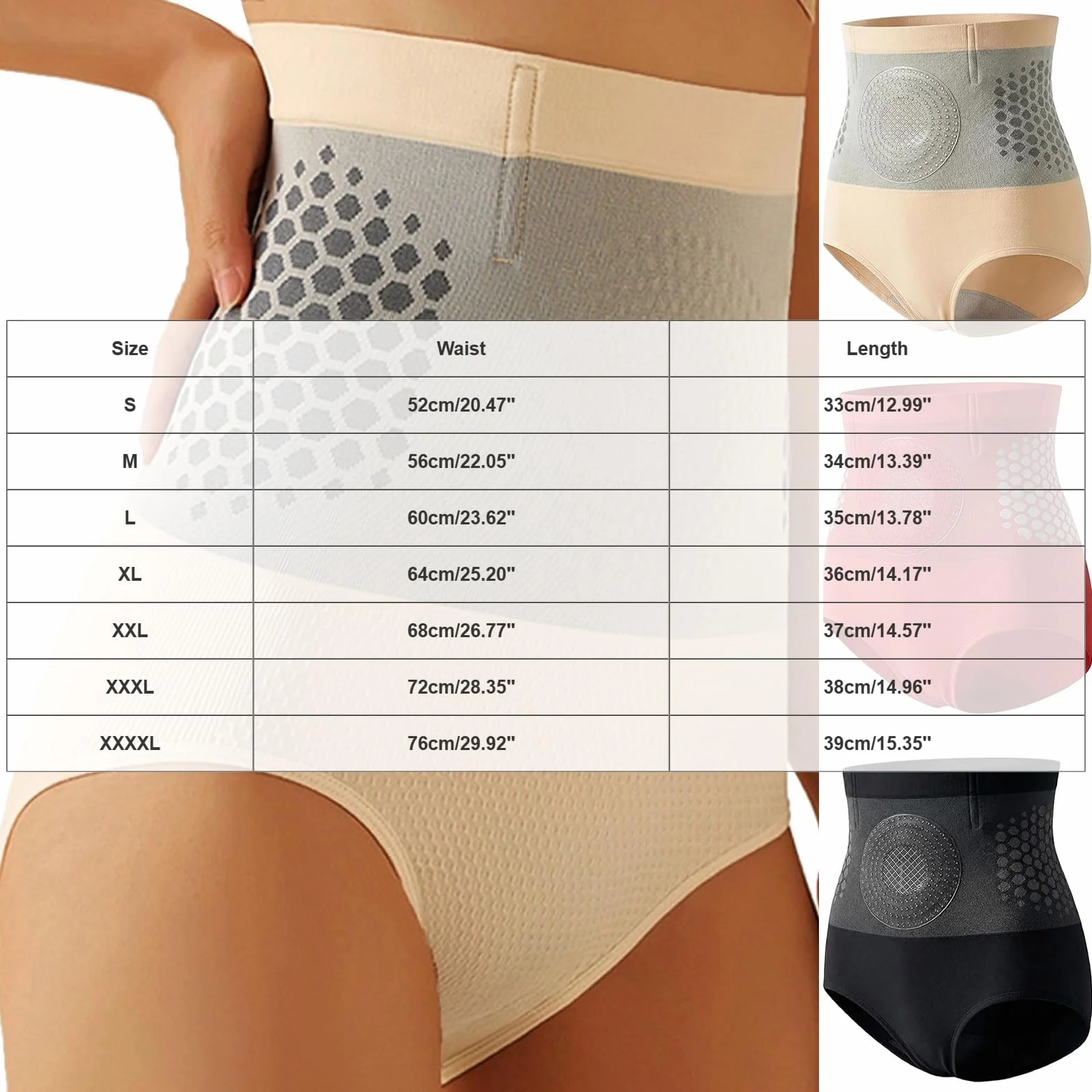 Pantalones Cortos Termogénicos Reductores 4 en 1, Moldeadores Cuerpo con Control Barriga Cintura Alta para Mujer