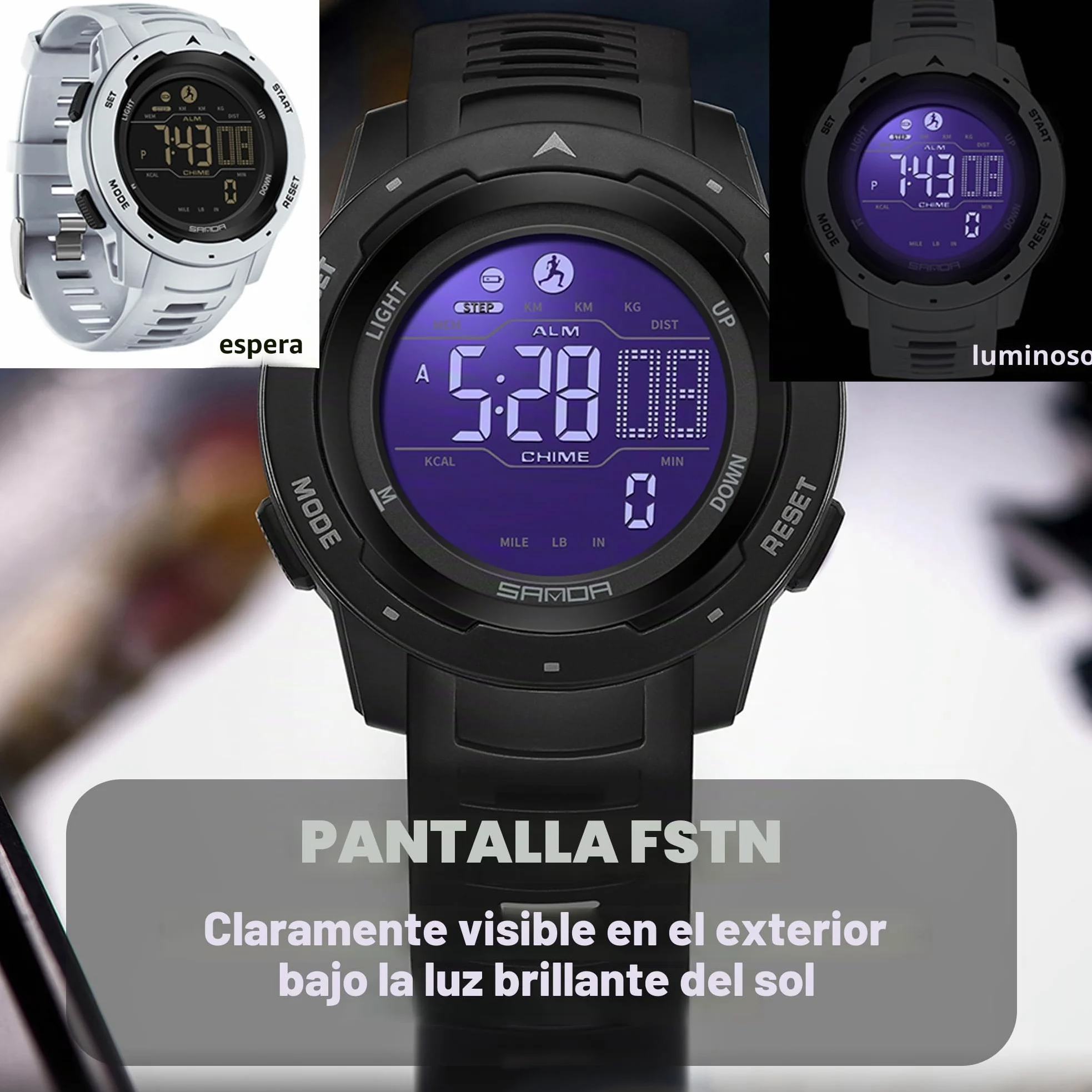 findtime Reloj Digital para Hombre Relojes Militares para Hombres Contador de Pasos y Calorías Podómetro Cronómetro Alarma Multifunción Retroiluminación LED 5ATM Resistente al Agua Reloj para Hombres