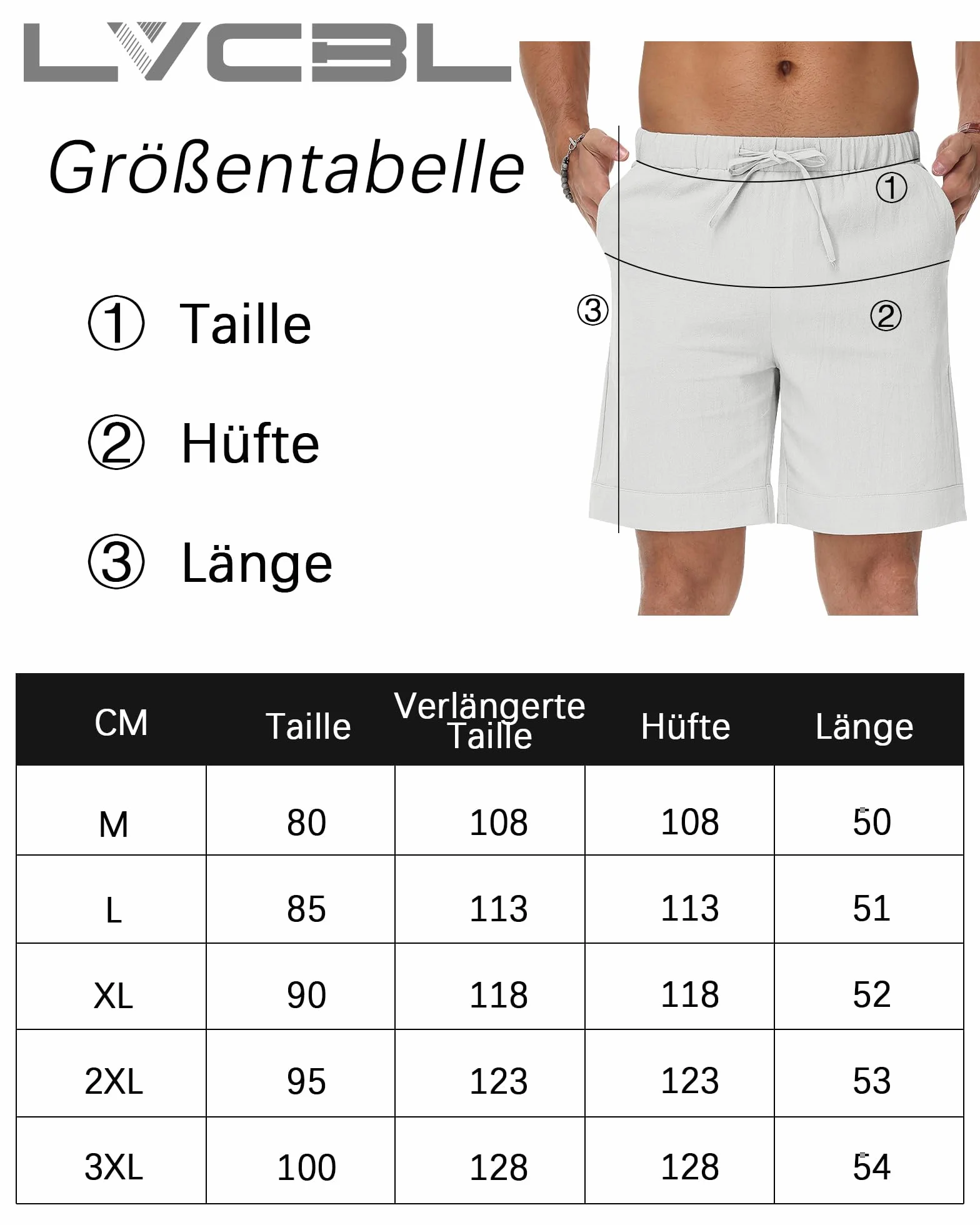 Pantalones Cortos de Lino para Hombre Cintura Elástica Bolsillos Verano