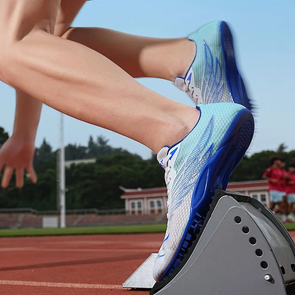 Picos Zapatos para Pista y Campo 8 Clavos Zapatillas Deportivas Correr Respirable Profesionales Adulto Niños 35-45 EU