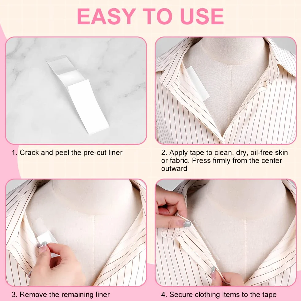 flintronic Cinta Doble Cara Ropa, 108 Piezas Cinta de Lencería para Cuerpo, Vestido, Sujetador (18 x 85 mm)