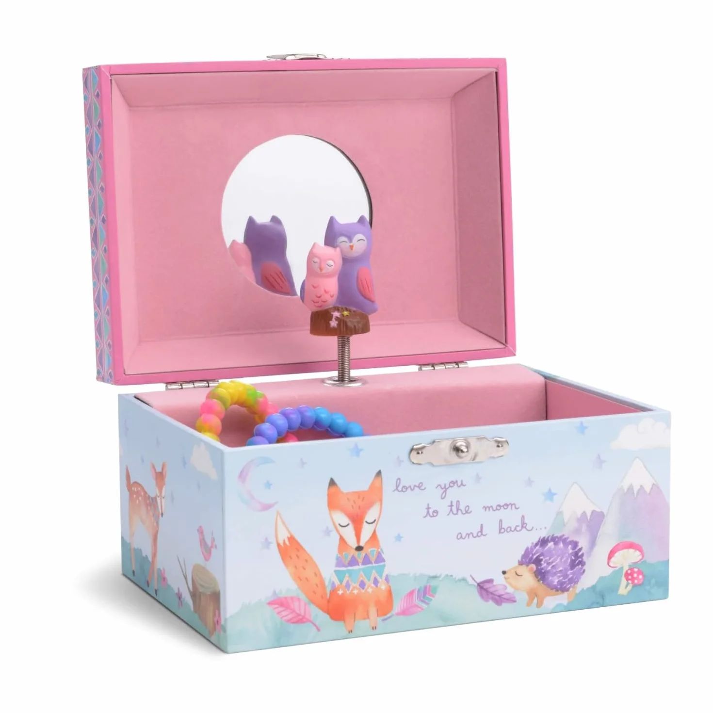 Jewelkeeper Caja Musical para Joyas para Niñas Búhos Animales del Bosque Melodía Estrellita