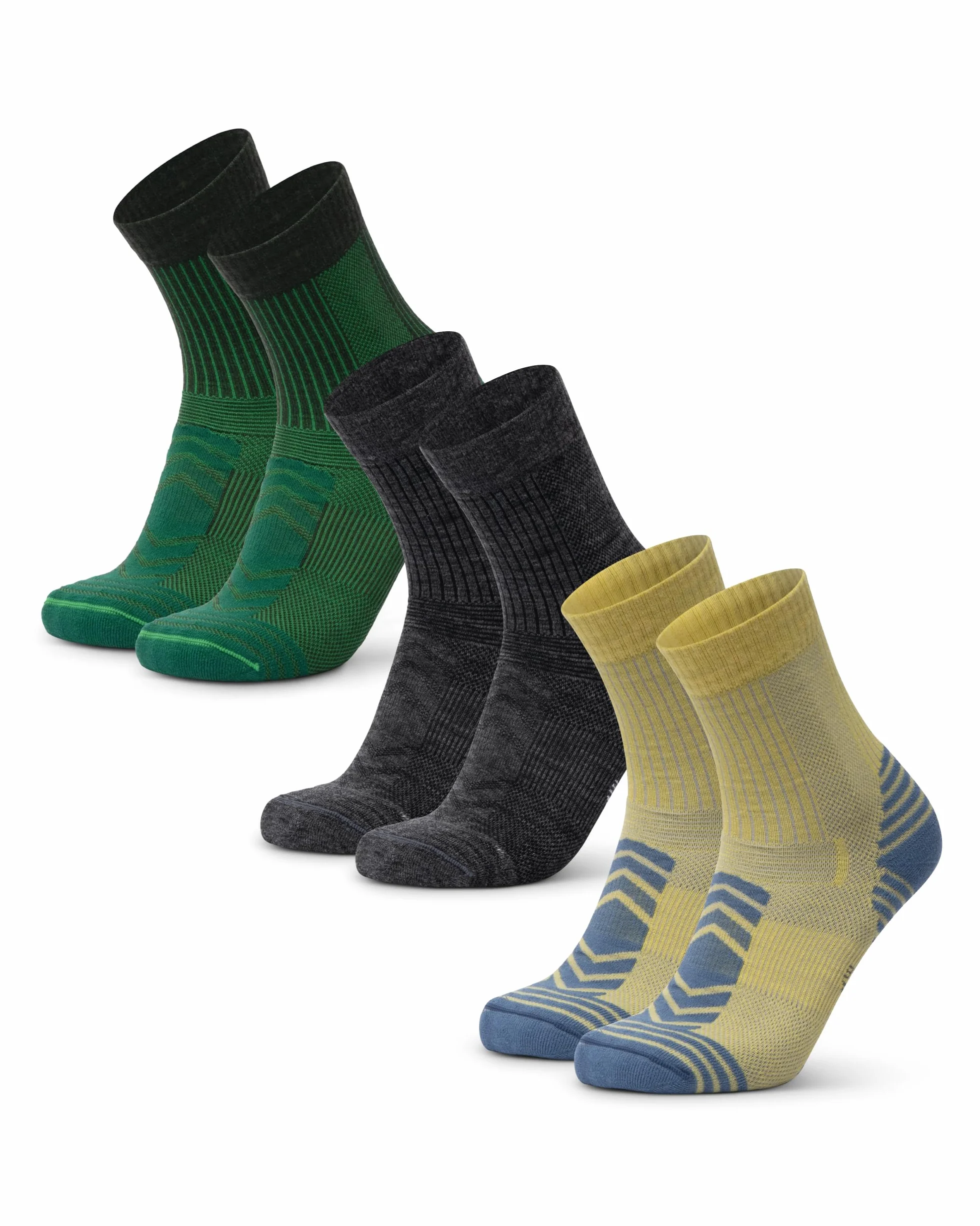 DANISH ENDURANCE Calcetines Antiampollas Senderismo Lana Merino Ligeros Unisex 3 Pack
