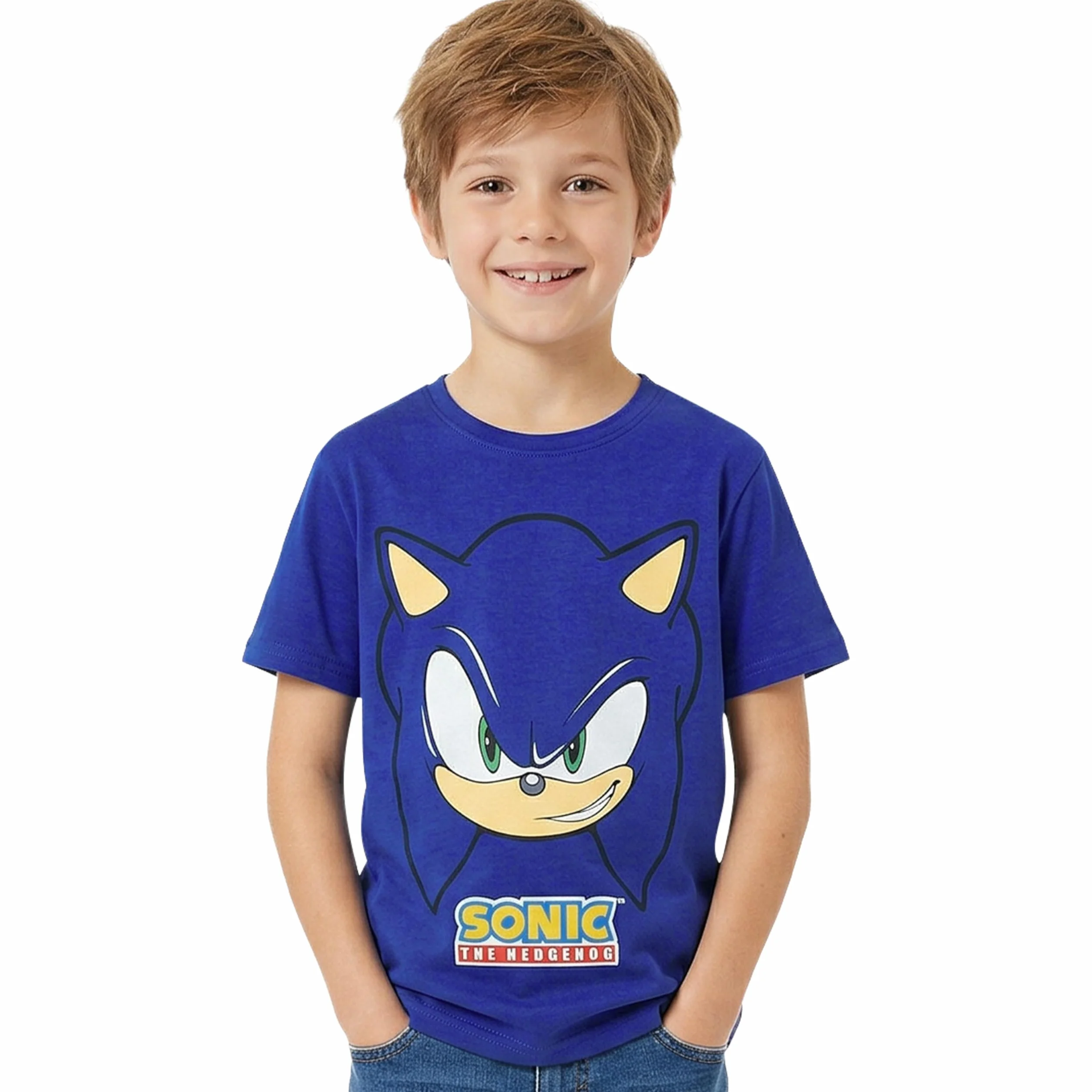 Sonic The Hedgehog Camiseta Niño Manga Corta, 5-12 Años, 100% Algodón, Camisetas Chico Ropa de Verano, Regalos para Niños