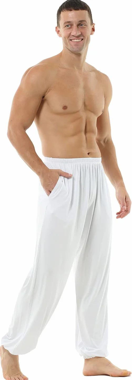HOEREV Super Soft Modal Spandex Harem Yoga Pilates Pants