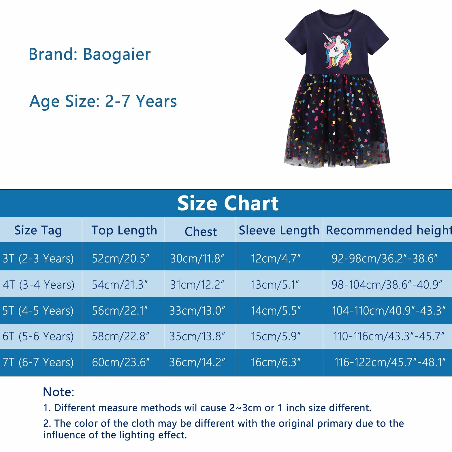 Vestido Niña Unicornio Algodón Lentejuelas Tul Cuello Redondo Vestidos Princesa Fiesta Verano Talla 2-7 Años