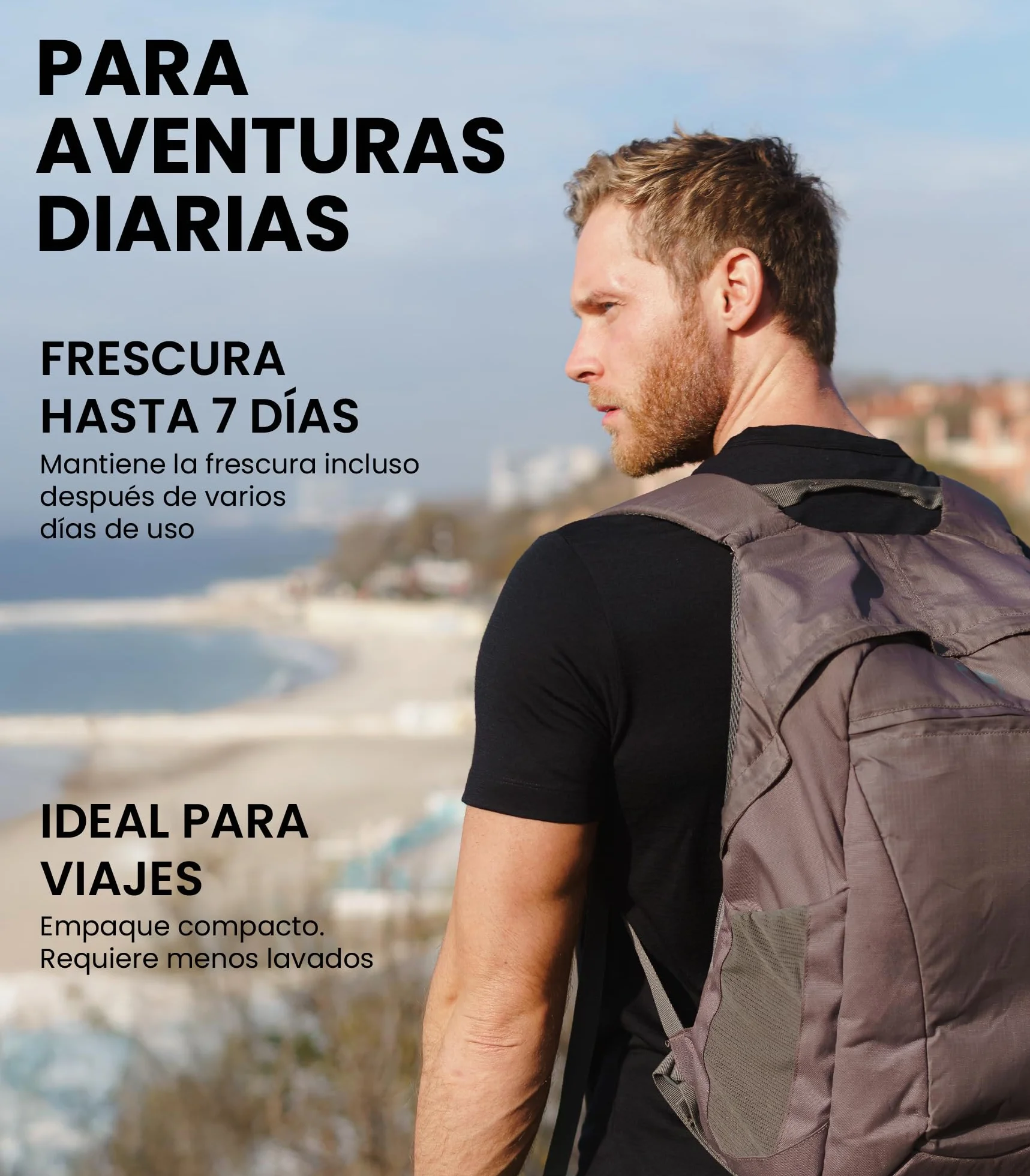 Camiseta Lana Merino Hombre 100% con Calcetines Merino.tech