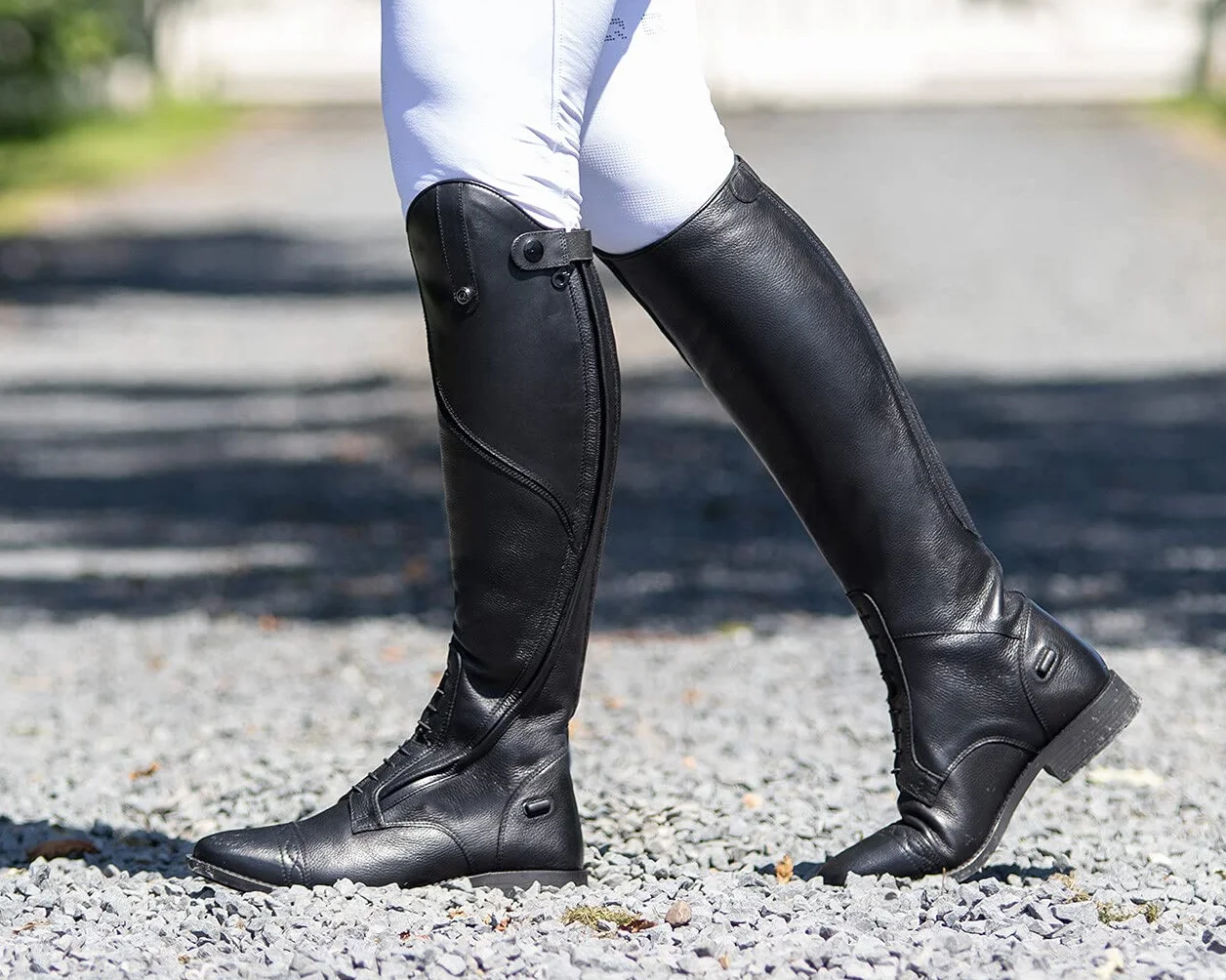 QHP Elegante bota de equitación piel mujer Tamar normal