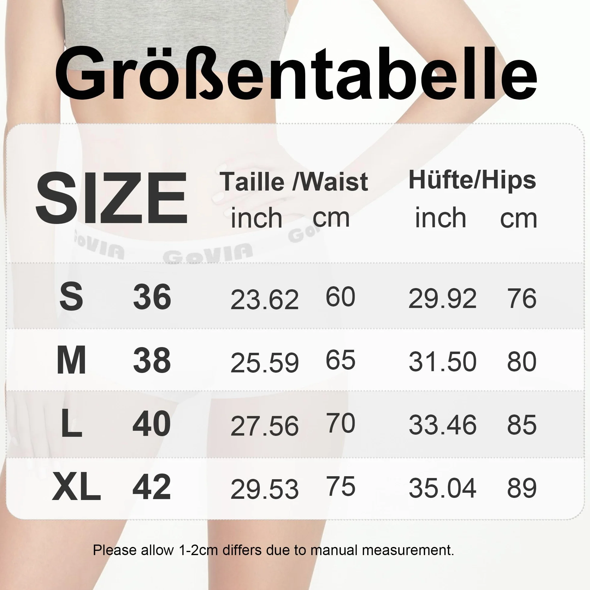 GoVIA Pack de 6 Boxer Mujer Algodon Ropa Interior Transpirable Culotte Suave Tallas S-XL