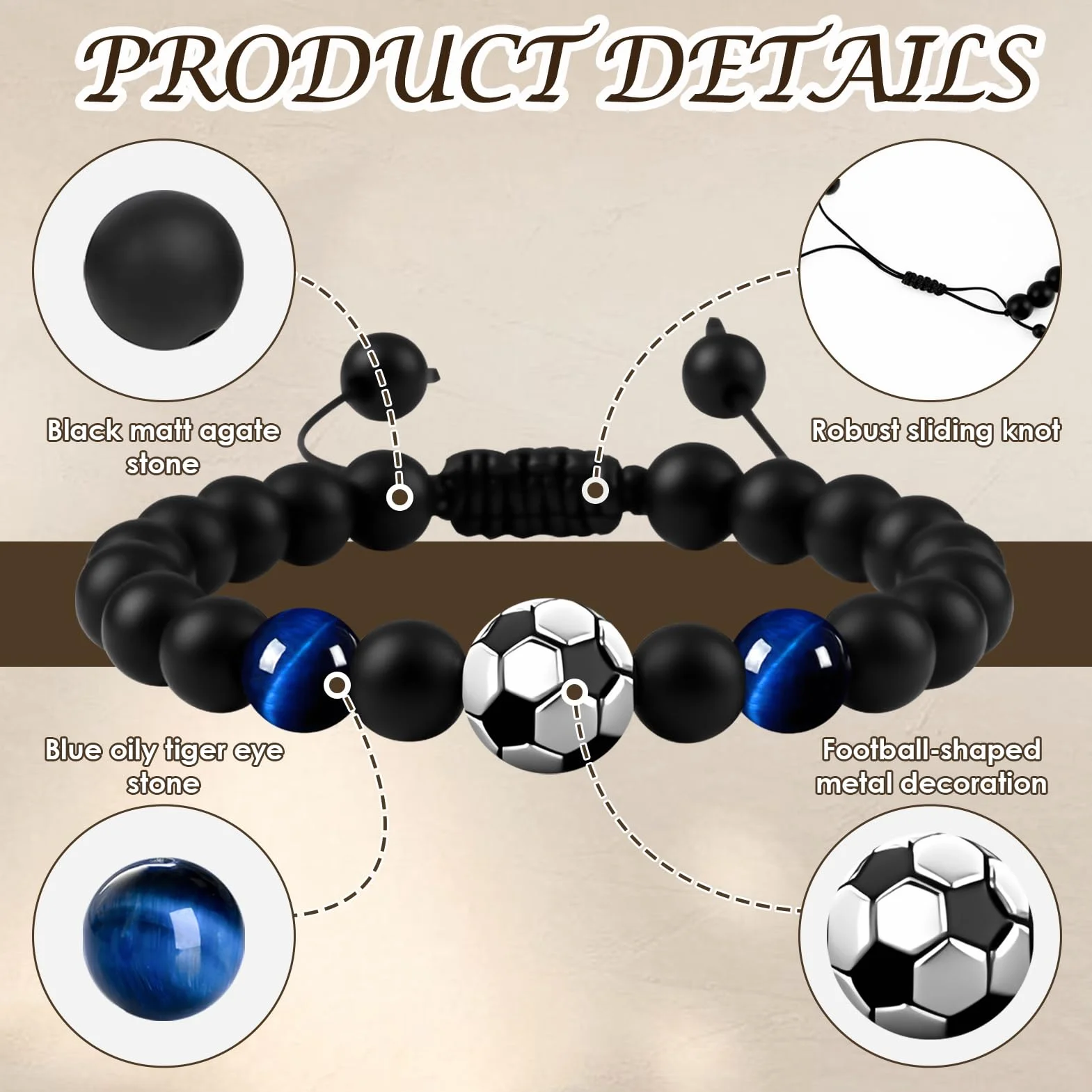 Pulseras de fútbol para Adolescentes y Hombres, Regalo para niños