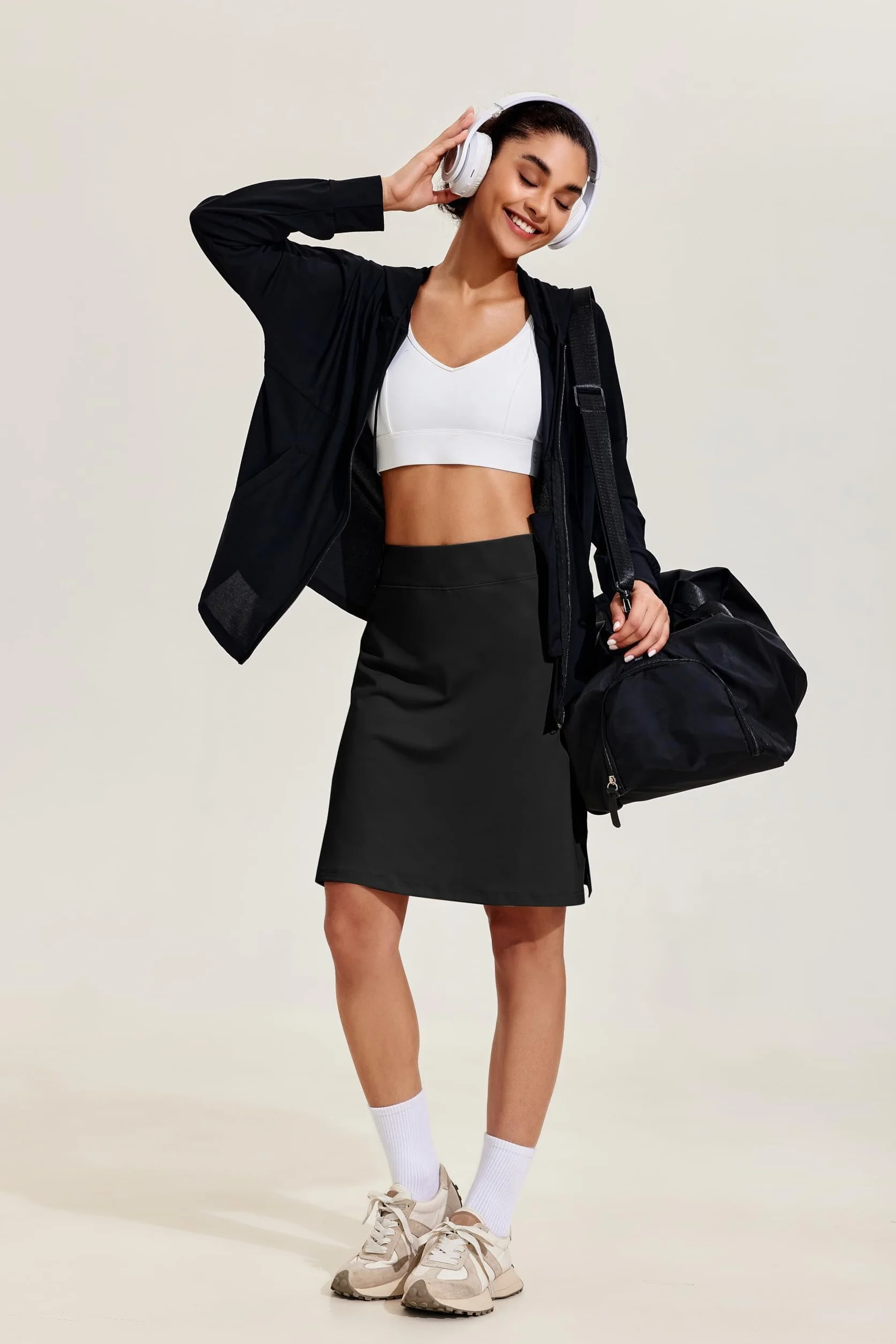 PINSPARK Falda pantalón de Mujer 20" hasta la Rodilla Deportiva Golf Larga con Bolsillos