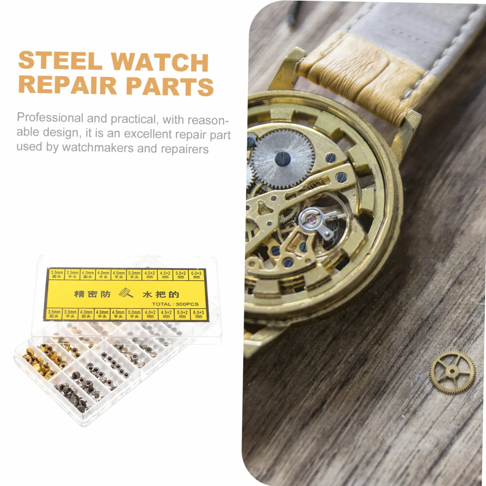 minkissy Kit de Piezas para Relojes Profesionales de Componentes Reemplazables de Acero Suministro de Reloj para Reparación