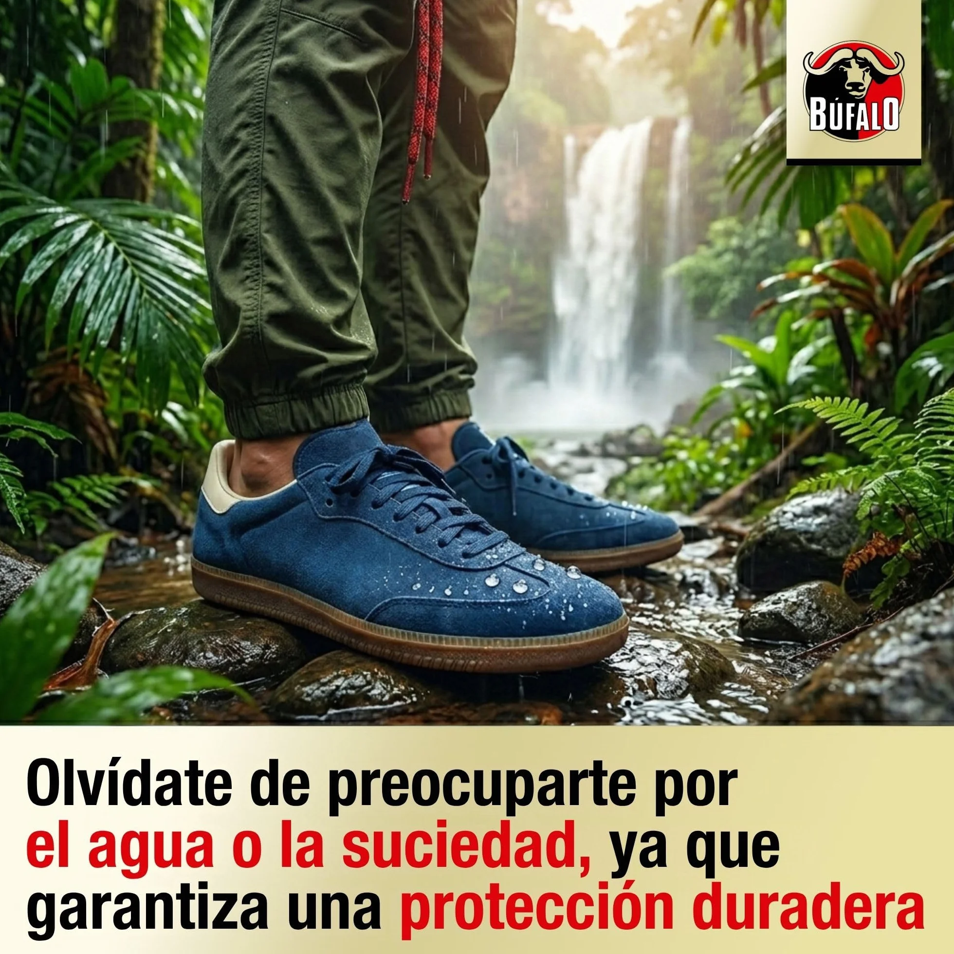 Búfalo Spray Impermeabilizante Calzado 250ml Protector Zapatillas Transparente Repelente Agua Suciedad