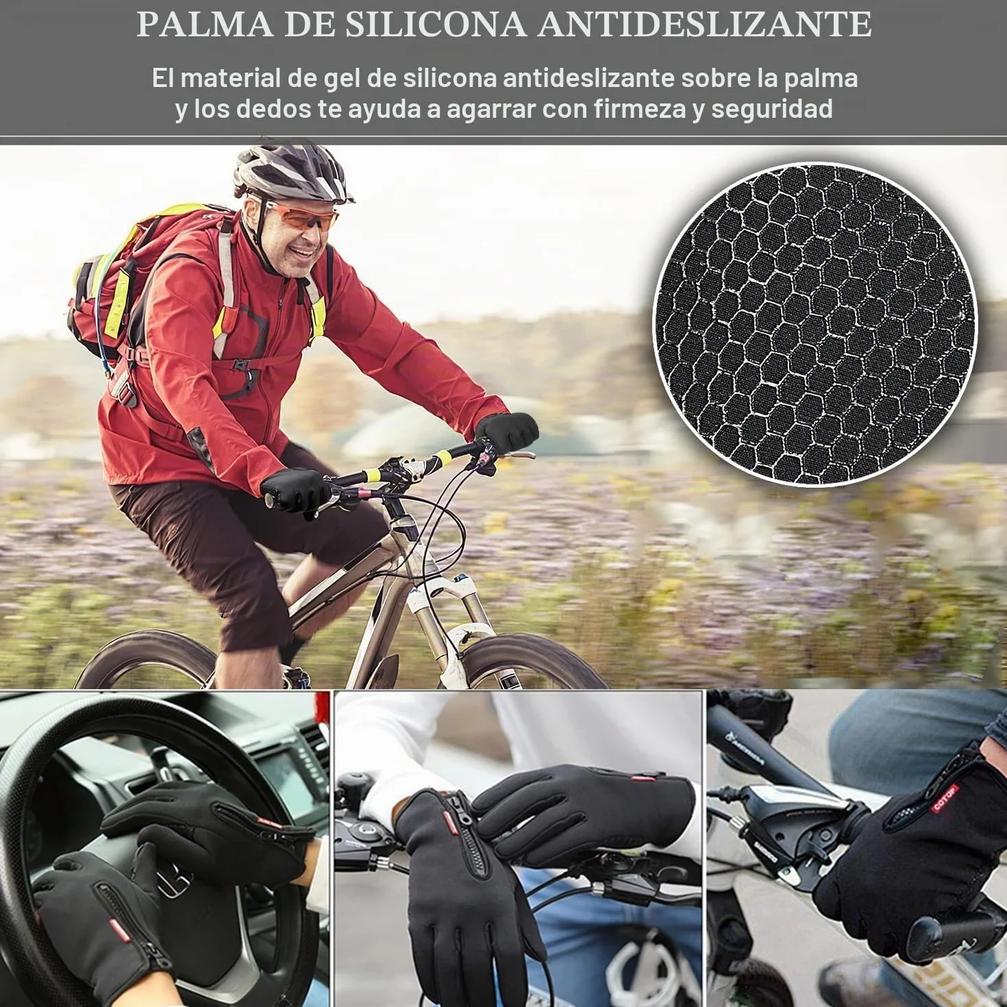 COTOP Guantes de Invierno Táctiles a Prueba de Viento para Ciclismo Caza y Camping