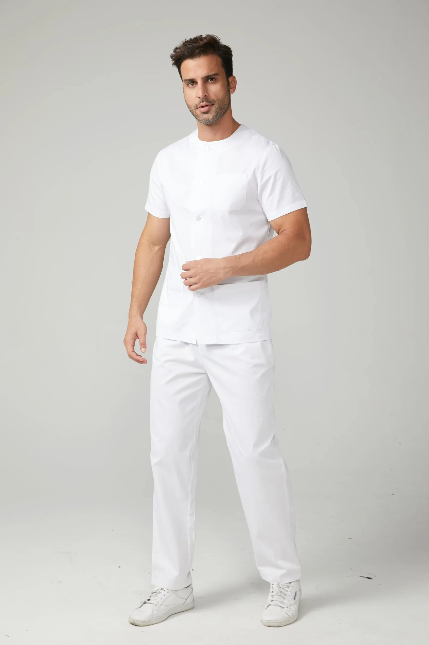 Victory Uniforme Sanitario Casaca Pantalón Transpirable Resistente 190g Mezcla Algodón Poliéster Serie 832&8312