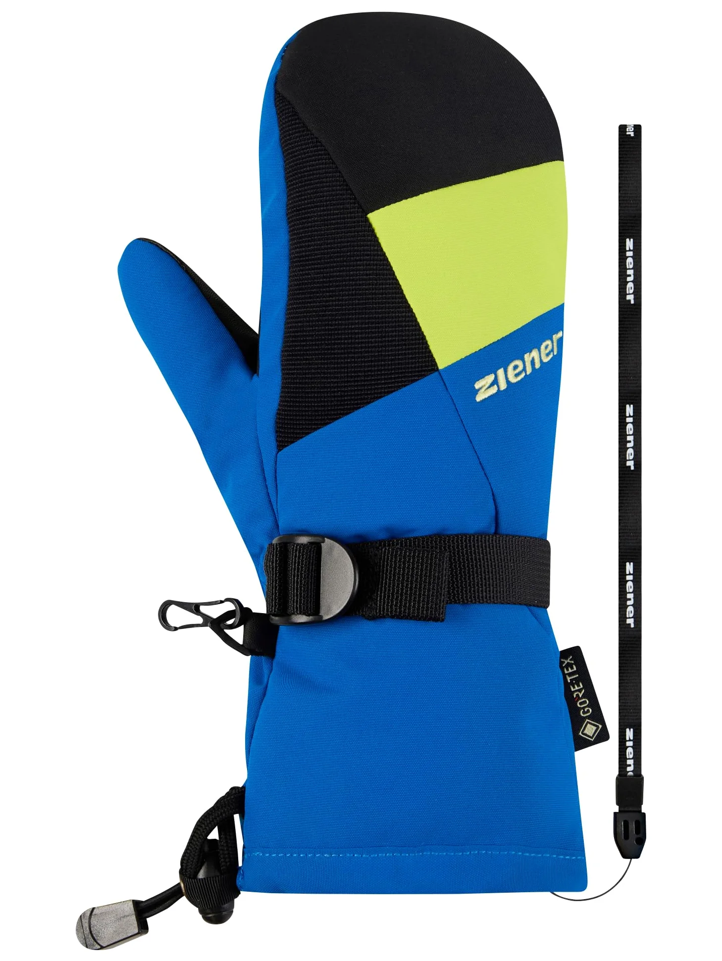 Ziener Lanic Z - Guantes de esquí para niños, para Deportes de Invierno, Gore-Tex, Calentadores Largos, Extra cálidos, Color Negro, Azul Persa, 4,5