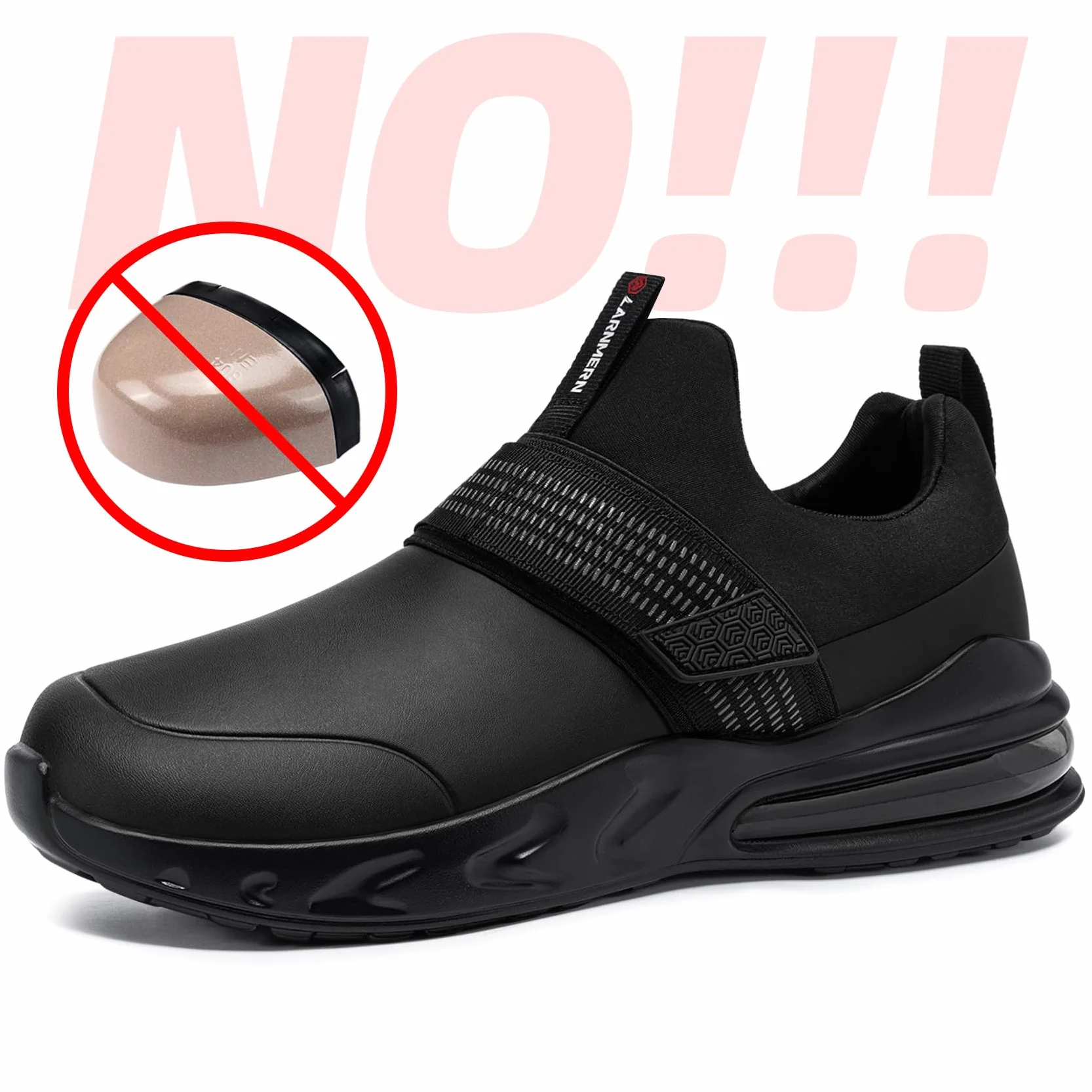 LARNMERN Zapatos de Trabajo Antideslizante SRC Impermeable Chef sin Puntera
