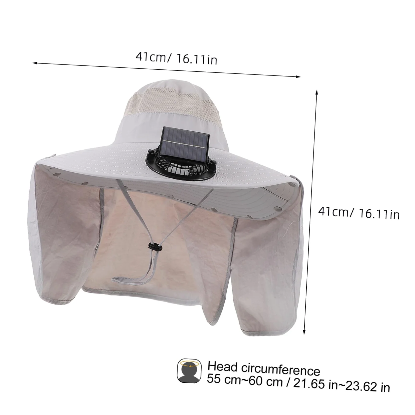 Sombrero de Pescador con Abanico Solar de ala Ancha de Nylon | Fiesta Verano, Solapa Cuello y Diseño Transpirable para Aventuras al Aire Libre y Jardinería