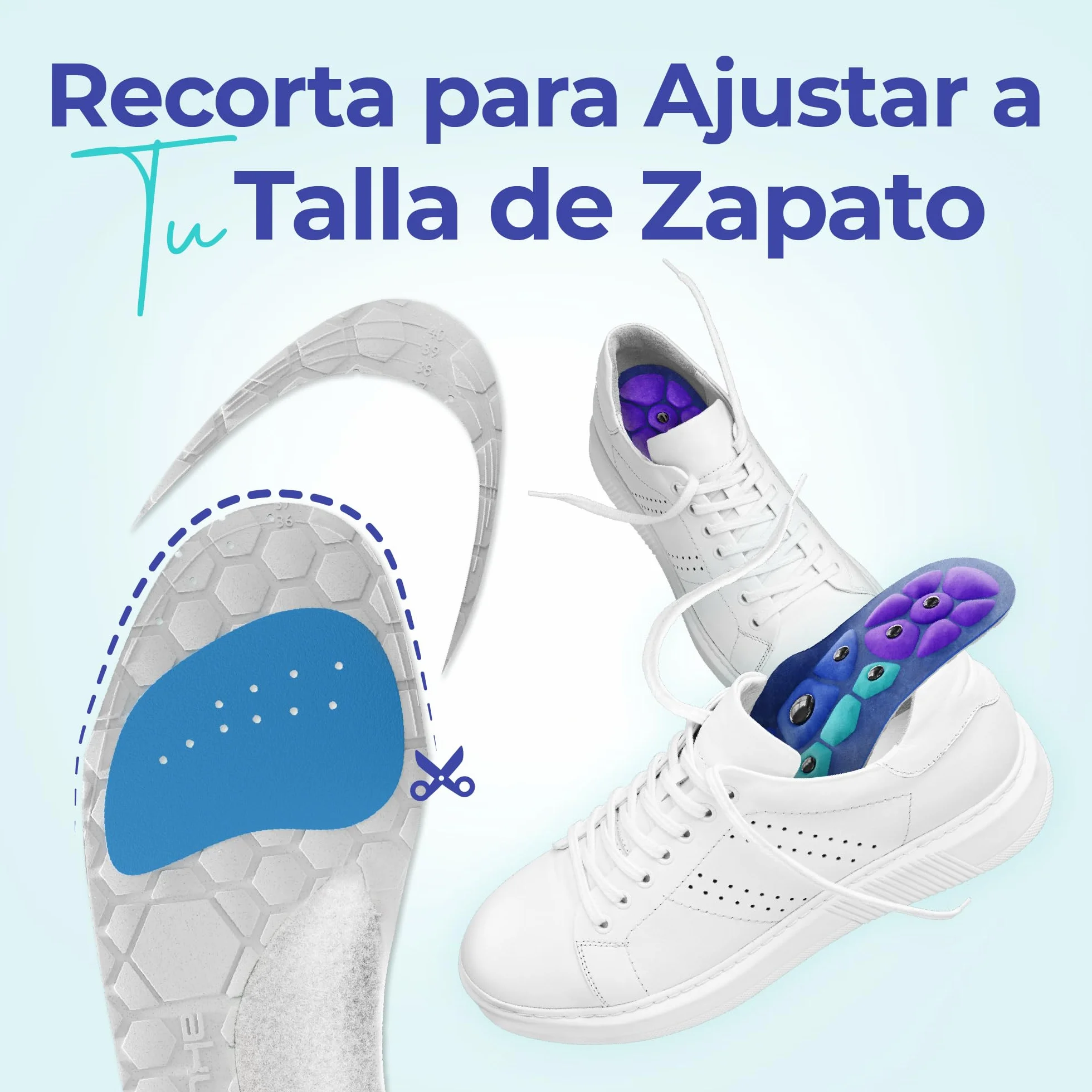 Akusoli Plantillas Mujer Hombre Gel Soporte Arco Absorción Impactos EU36-41.5