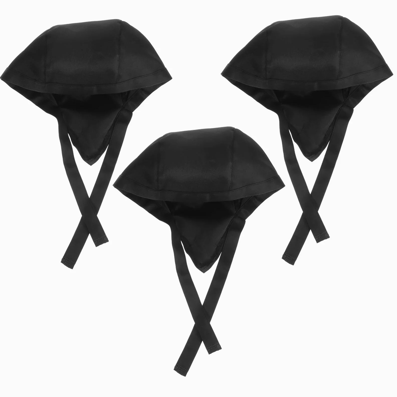 Sombrero de Chef Ajustable de Tela Negro, 3 Piezas para Hombres | Diseño Simple y Moda, Cómodo para Uso Diario y Trabajo, Tacto Suave, Estilo Uniforme
