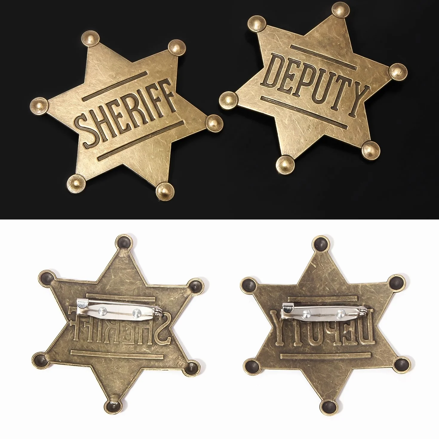 Insignia del Sheriff, Medalla Memorial Vintage, Accesorios de Ropa, Juegos de Rol, Regalo de Fiesta (4 Piezas)
