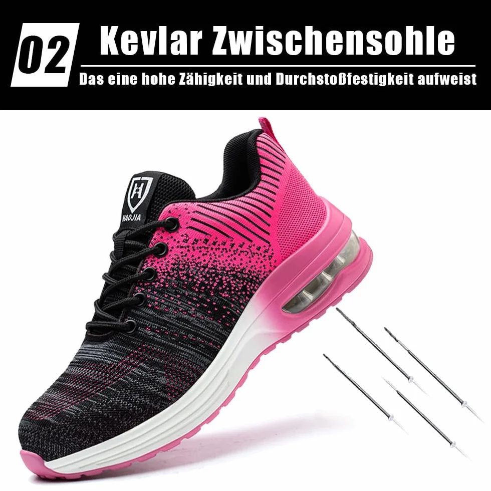 Zapatos de Seguridad Hombre Mujer con Punteras de Acero Transpirable Ligero