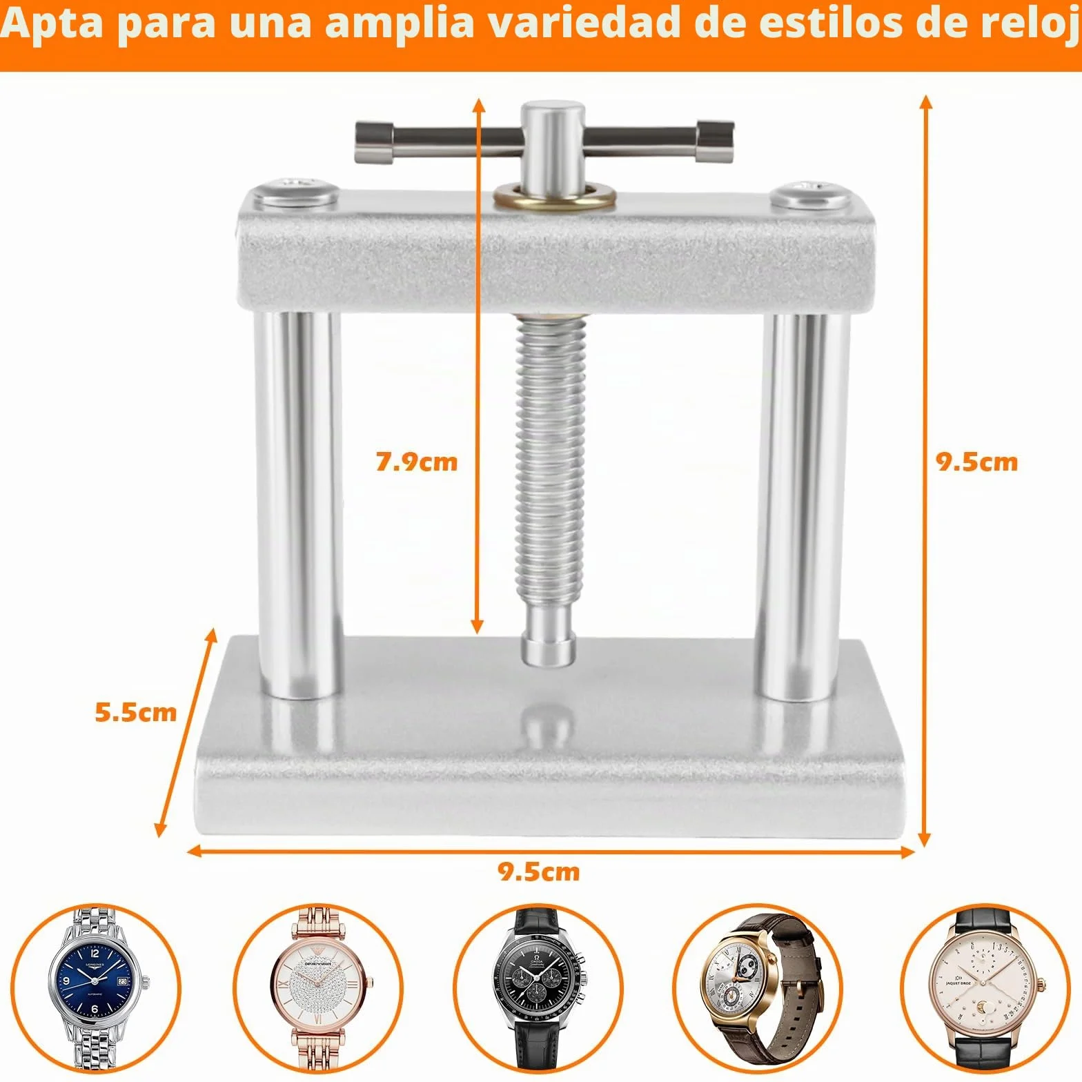 Prensa Tapa Reloj Herramienta Cambiar Pilas con 18 Moldes Abridor