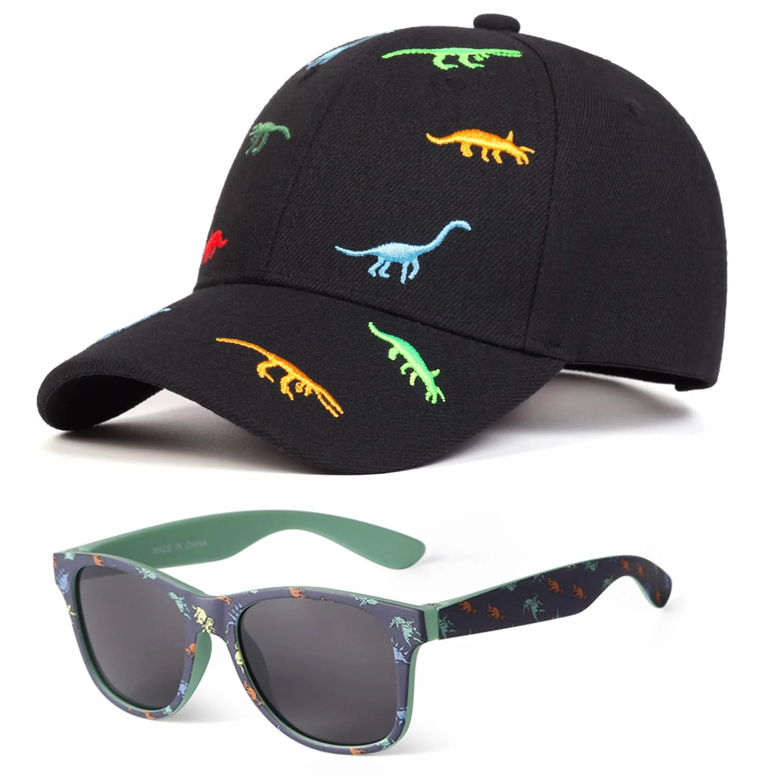 Gorra de Béisbol Niños Dinosaurio Ajustable Protección UV 3-8 Años