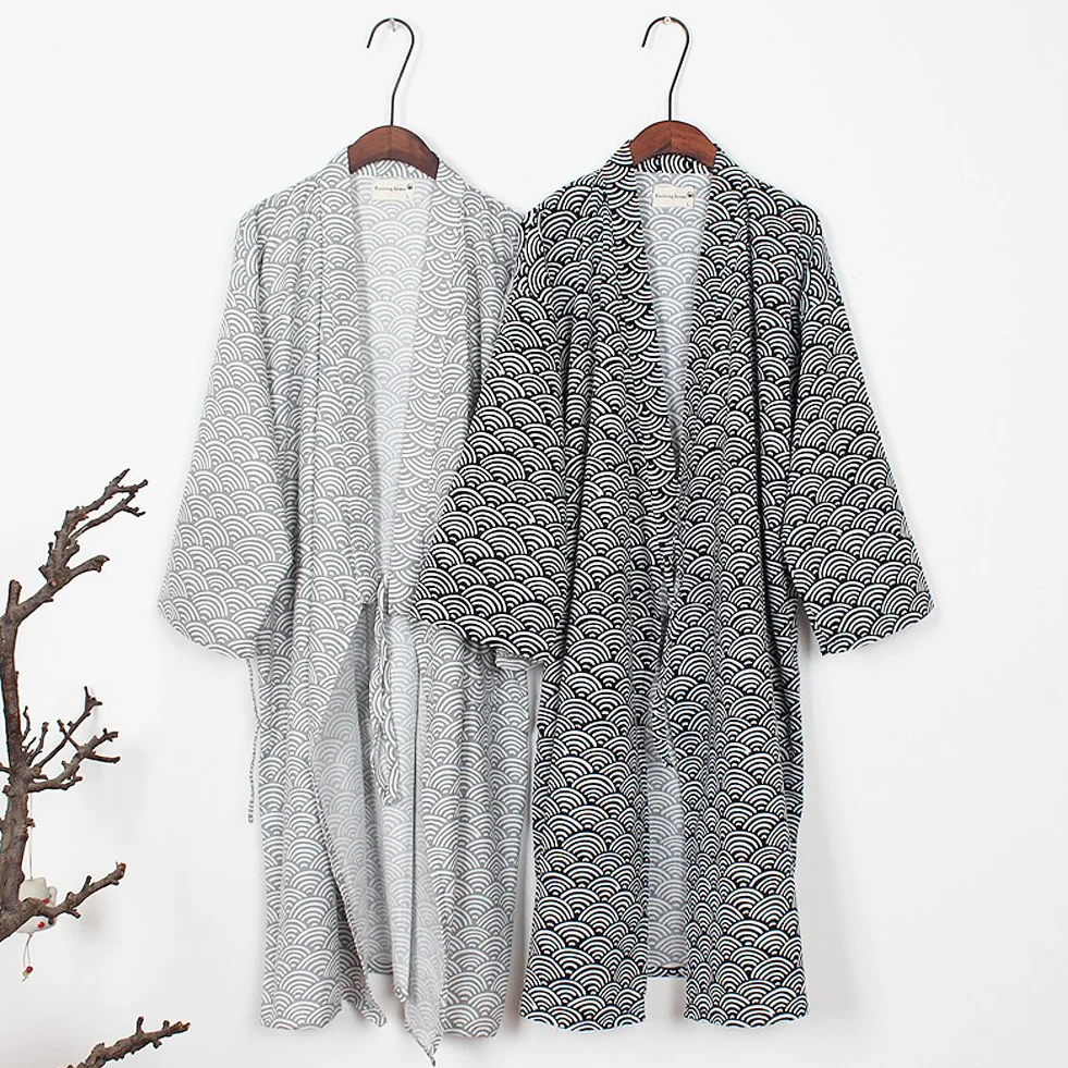 Hombres Yukata Robes Kimono Robe Khan Vaporos Ropa Pijamas # 04