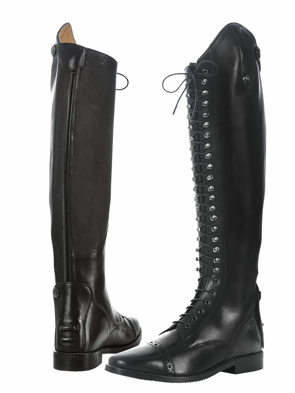 Busse Laval NW Botas de hípica Piel Cordones Negro