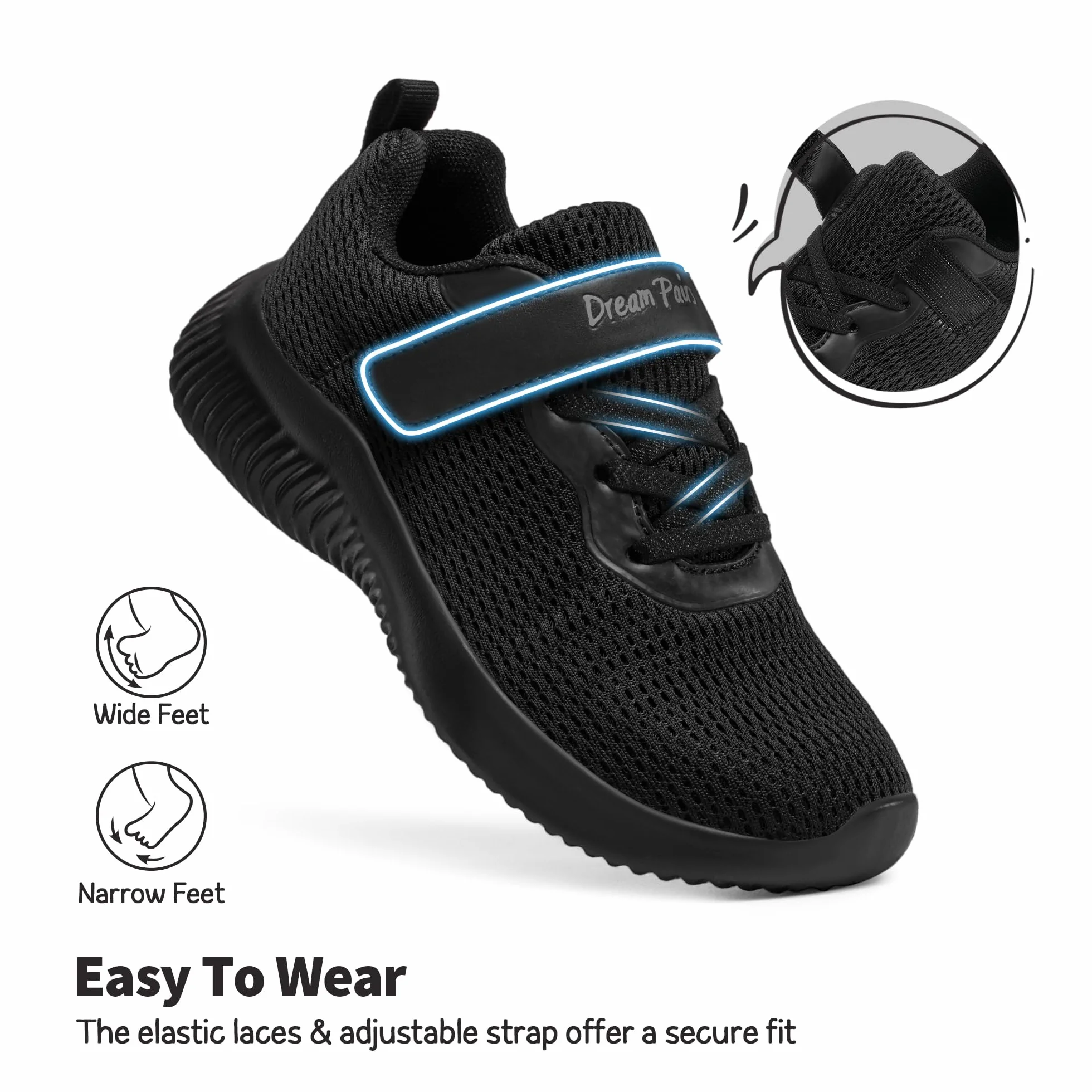 DREAM PAIRS Zapatillas Deportivas Sin Cordones para Niños Running Antideslizantes Suela de EVA