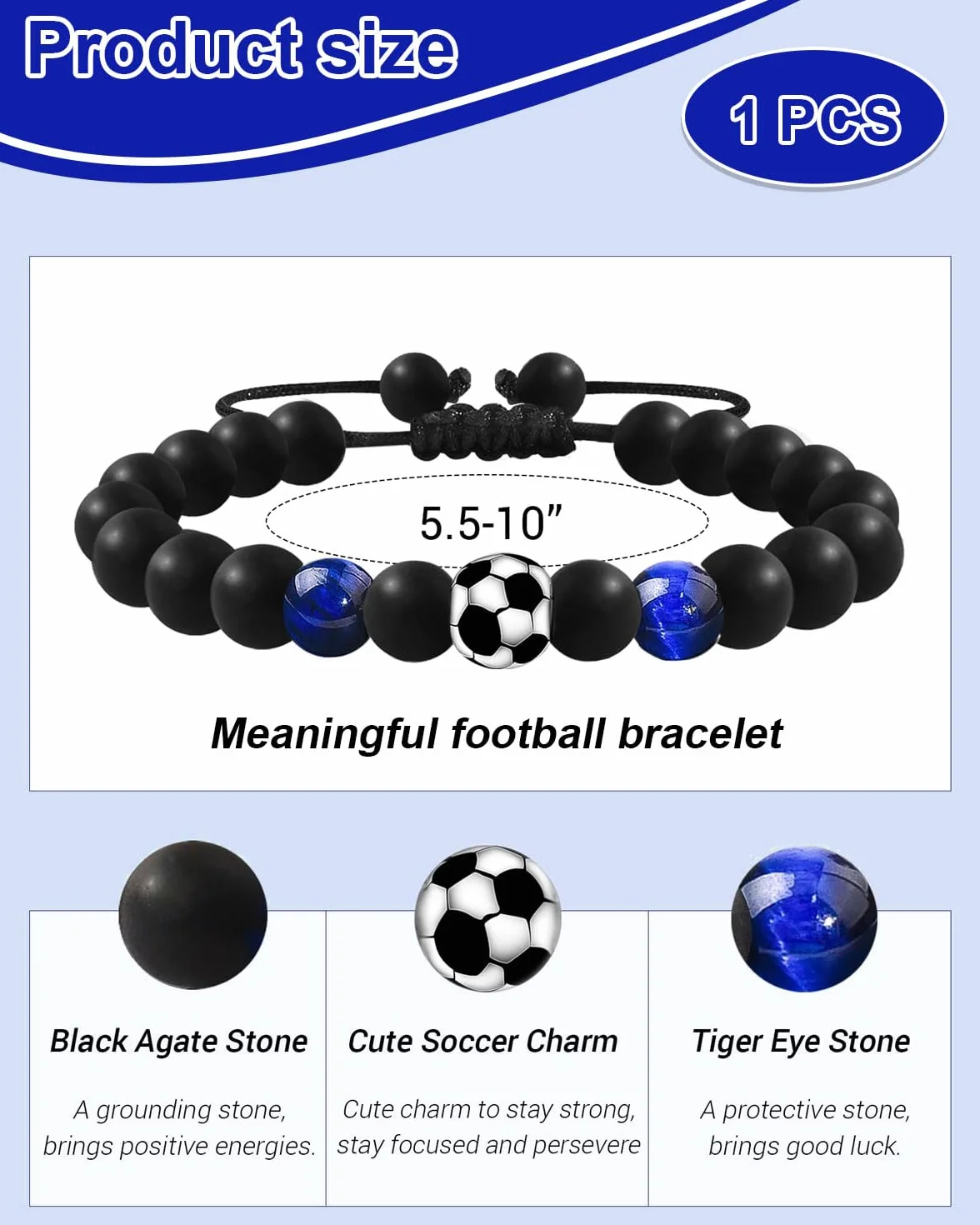 Pulsera de Fútbol para Niños 10-12 Años Regalo de Cumpleaños
