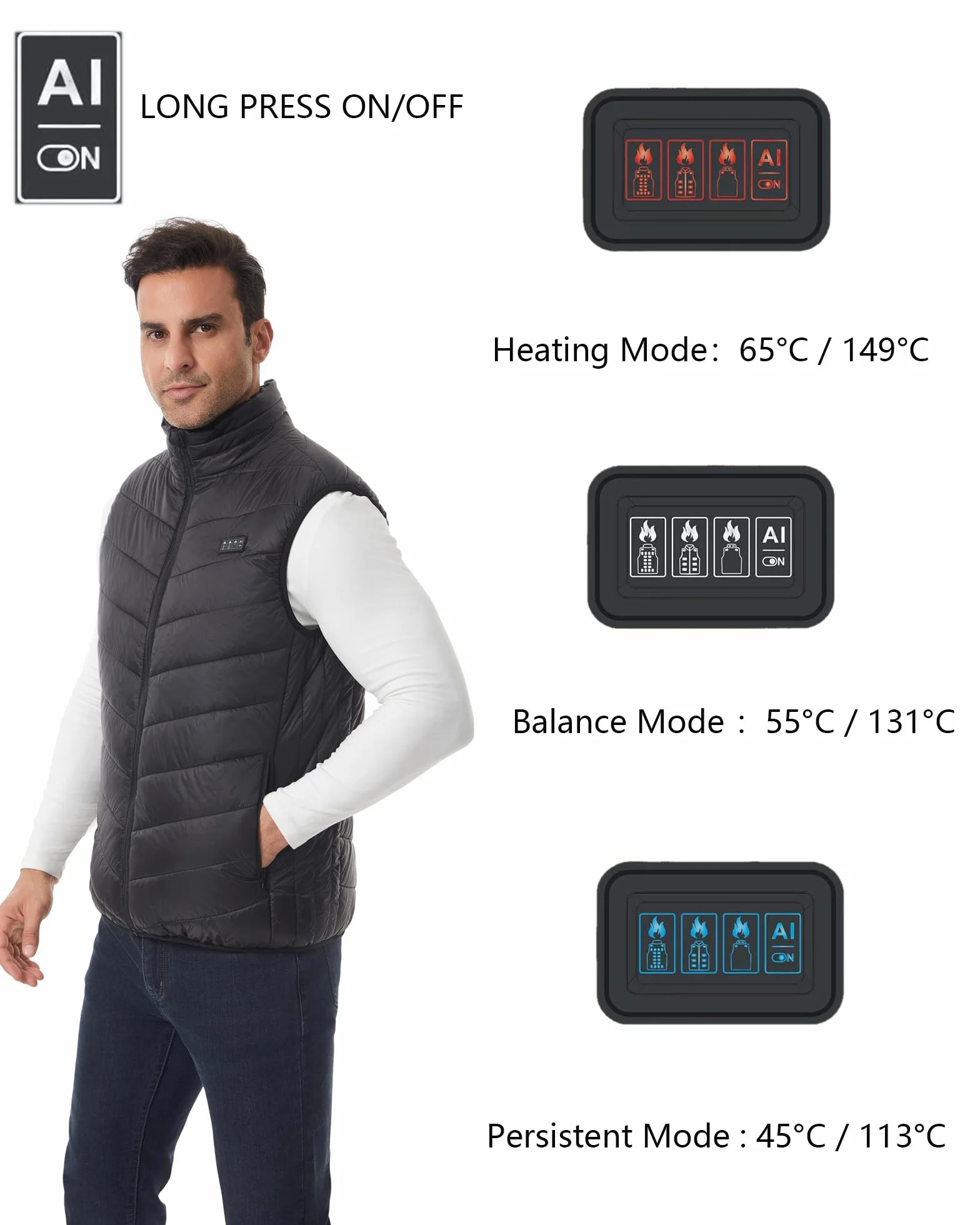 Monave Chaleco Calefactable Unisex para Pescar Motocicletas Acampar Esquiar