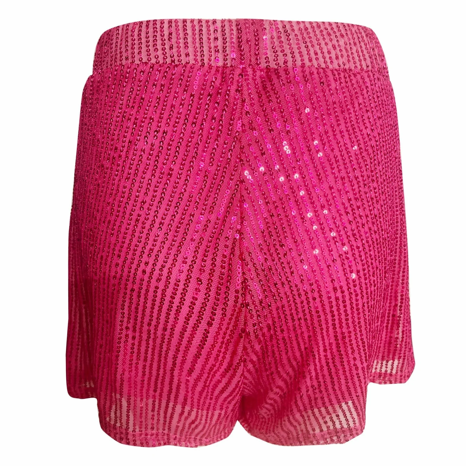 Pantalones cortos 3/4 purpurina brillante lentejuelas mujer Rosa intenso L
